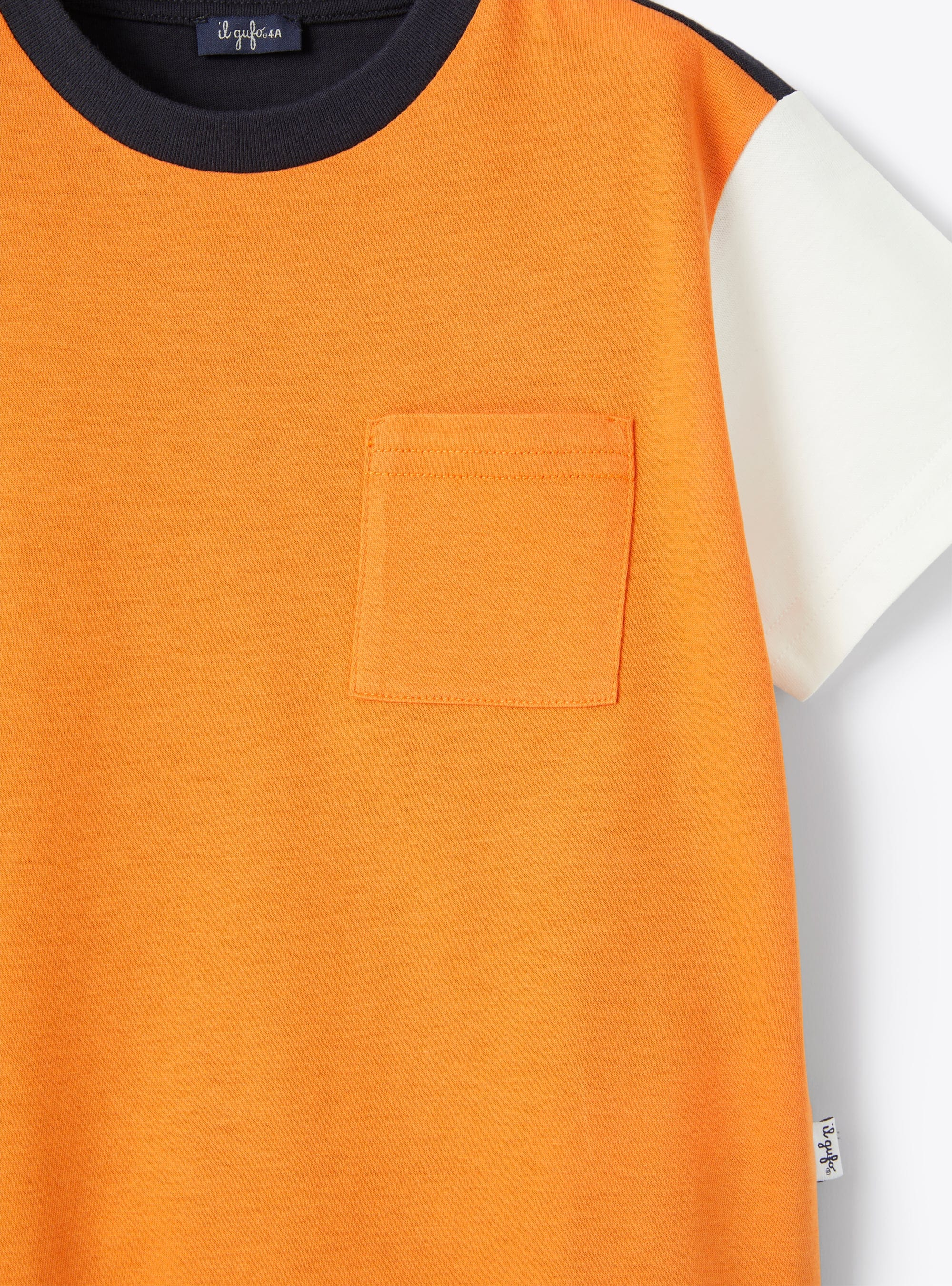 T-Shirt aus Jersey mit Colour-Blocks - Orange | Il Gufo