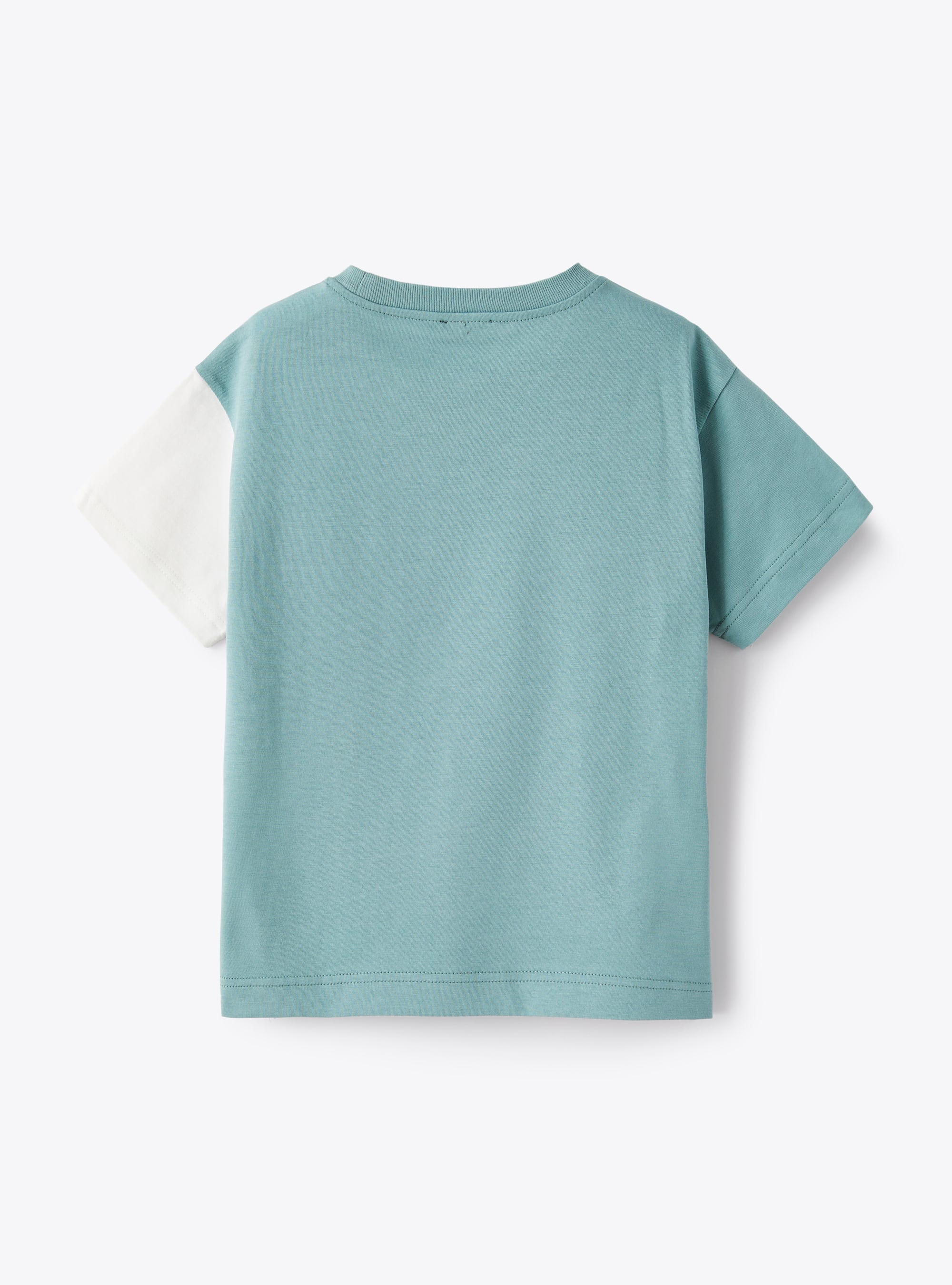 Jersey t-shirt with colour-block pattern - Blue | Il Gufo