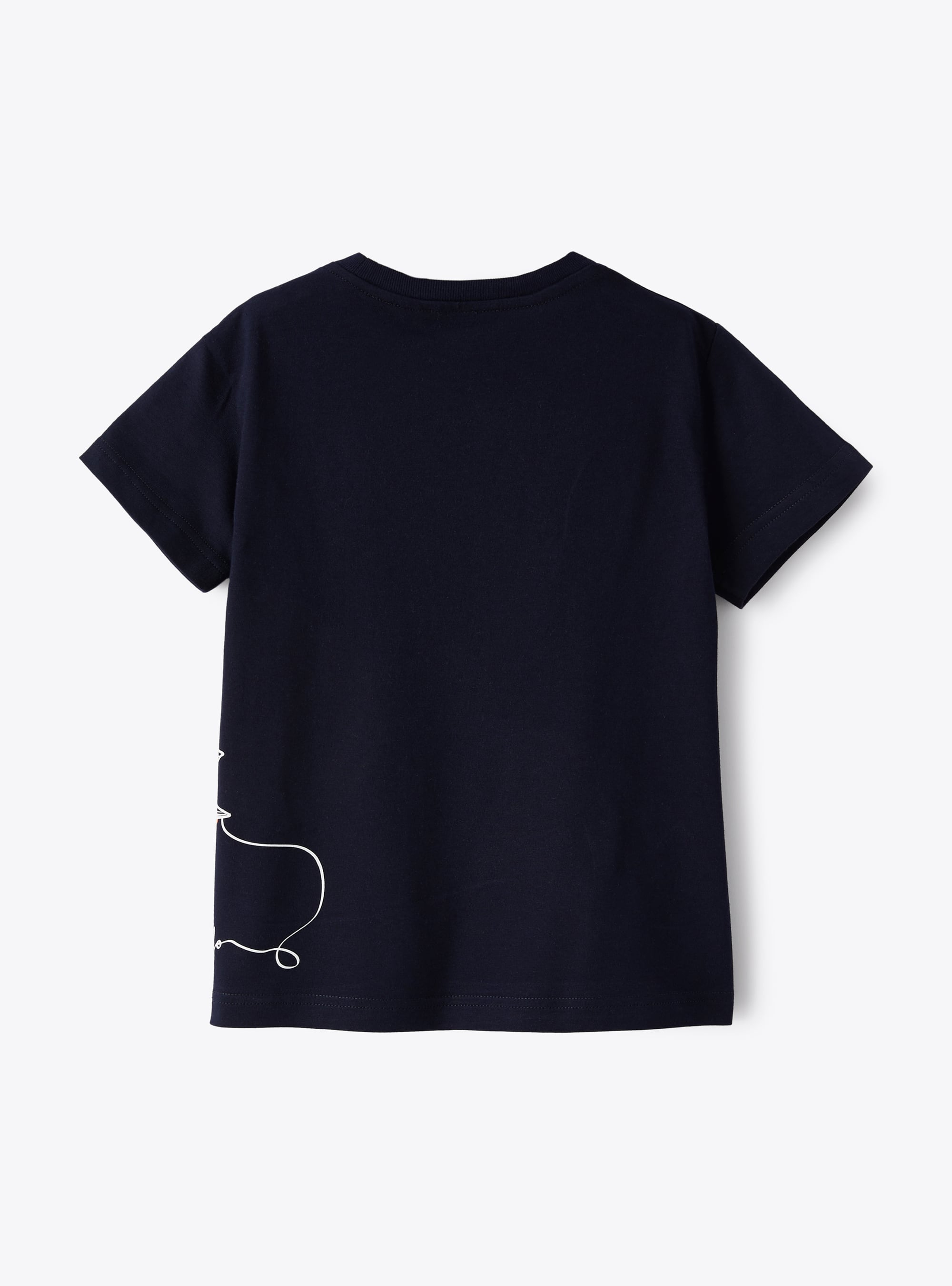 T-Shirt aus Jersey mit aufgedruckter Möwe - Blau | Il Gufo