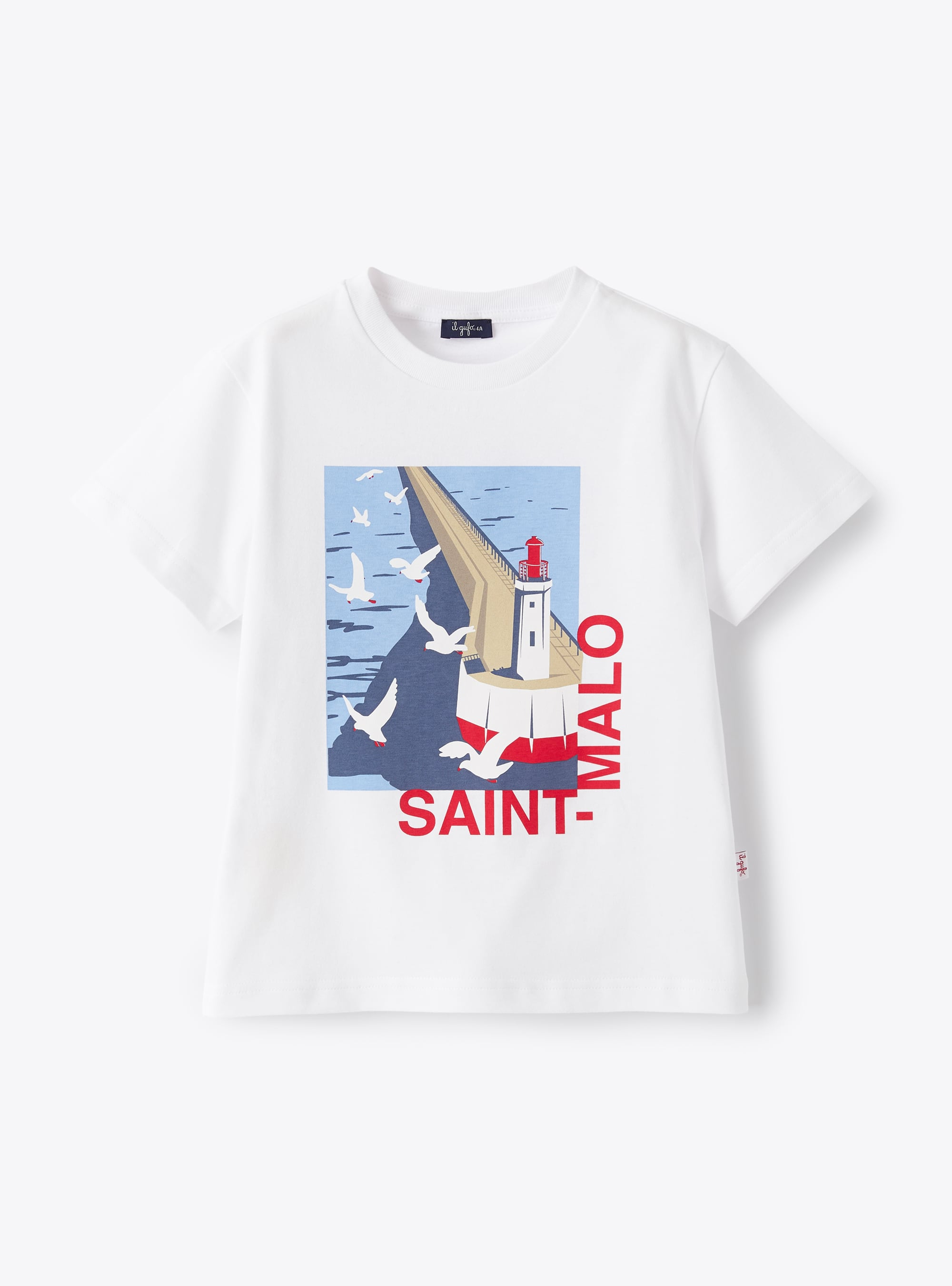 Jersey t-shirt with Saint-Malo print - T-shirts - Il Gufo