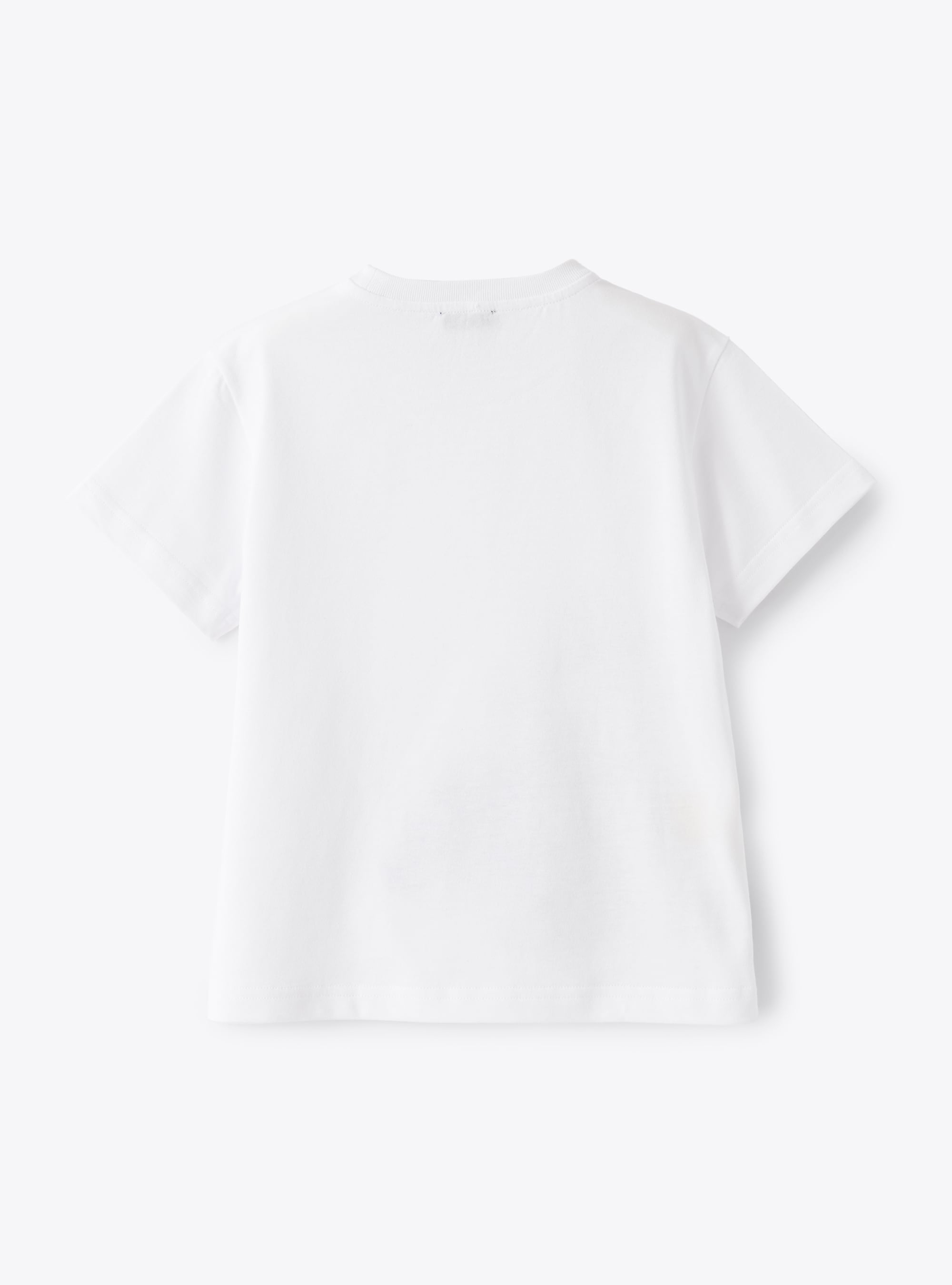 T-Shirt aus Jersey mit aufgedrucktem weißem Quad - Weiss | Il Gufo