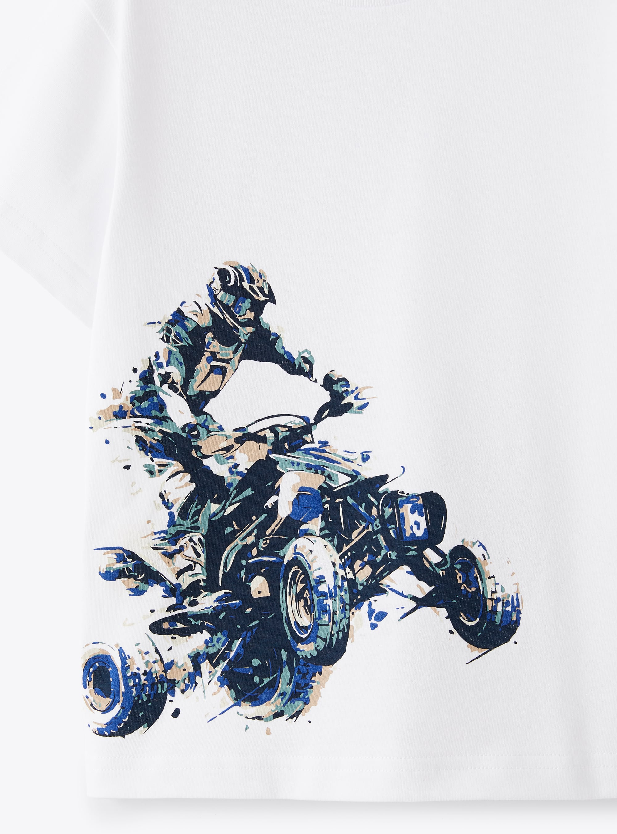 Jersey t-shirt in white with quad bike print - White | Il Gufo