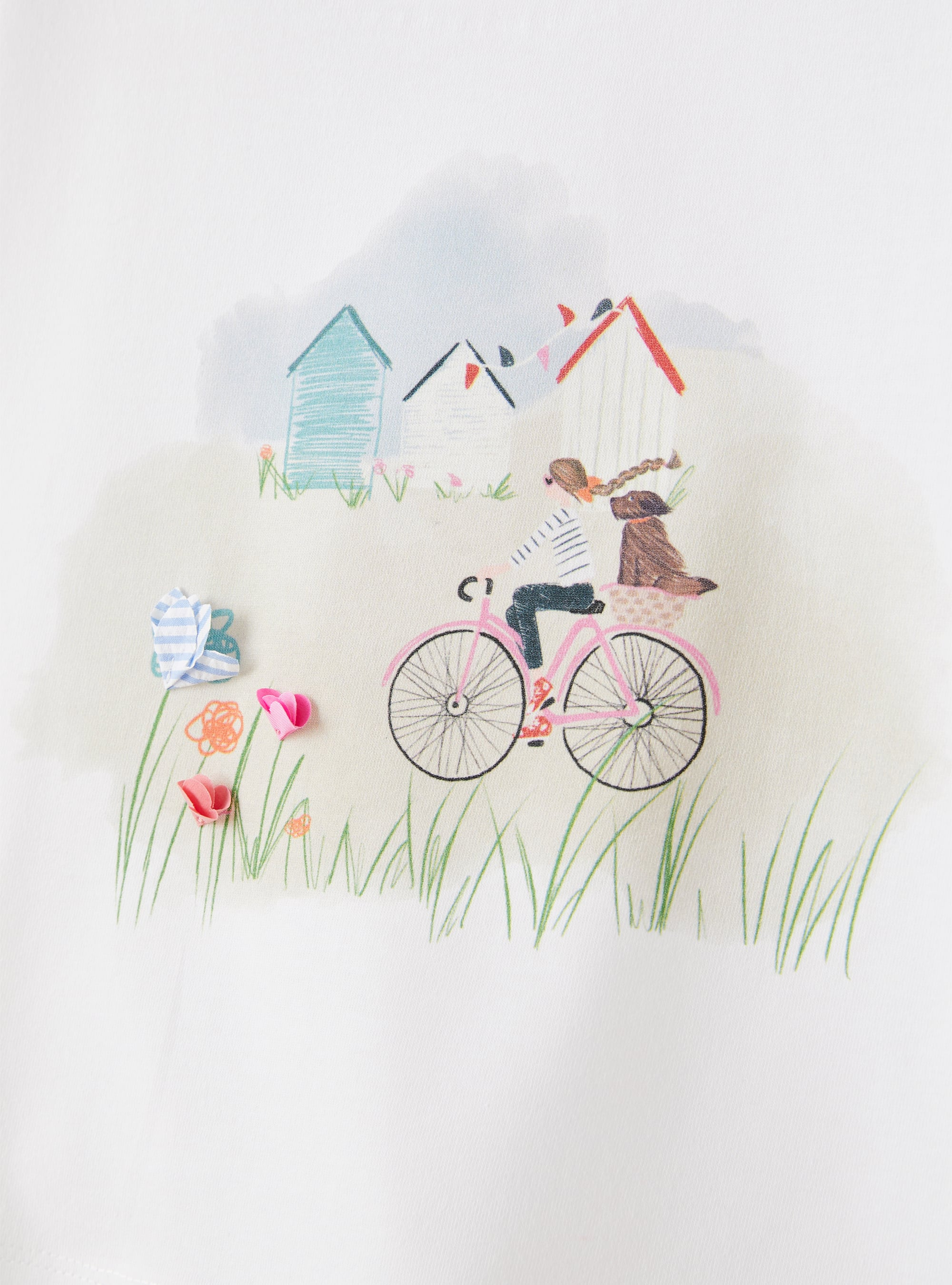 White t-shirt with landscape print - White | Il Gufo