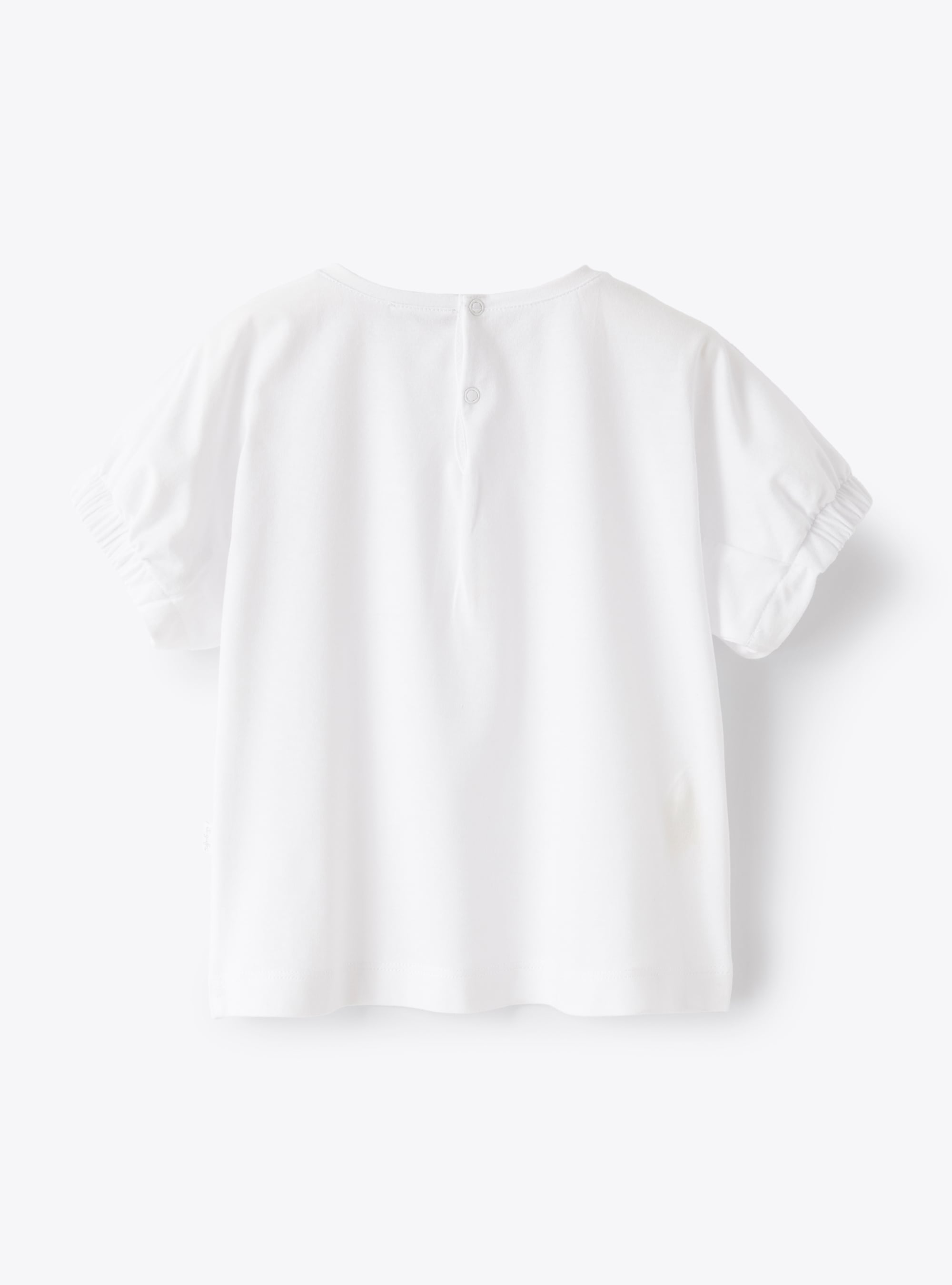 White t-shirt with white short sleeves - White | Il Gufo