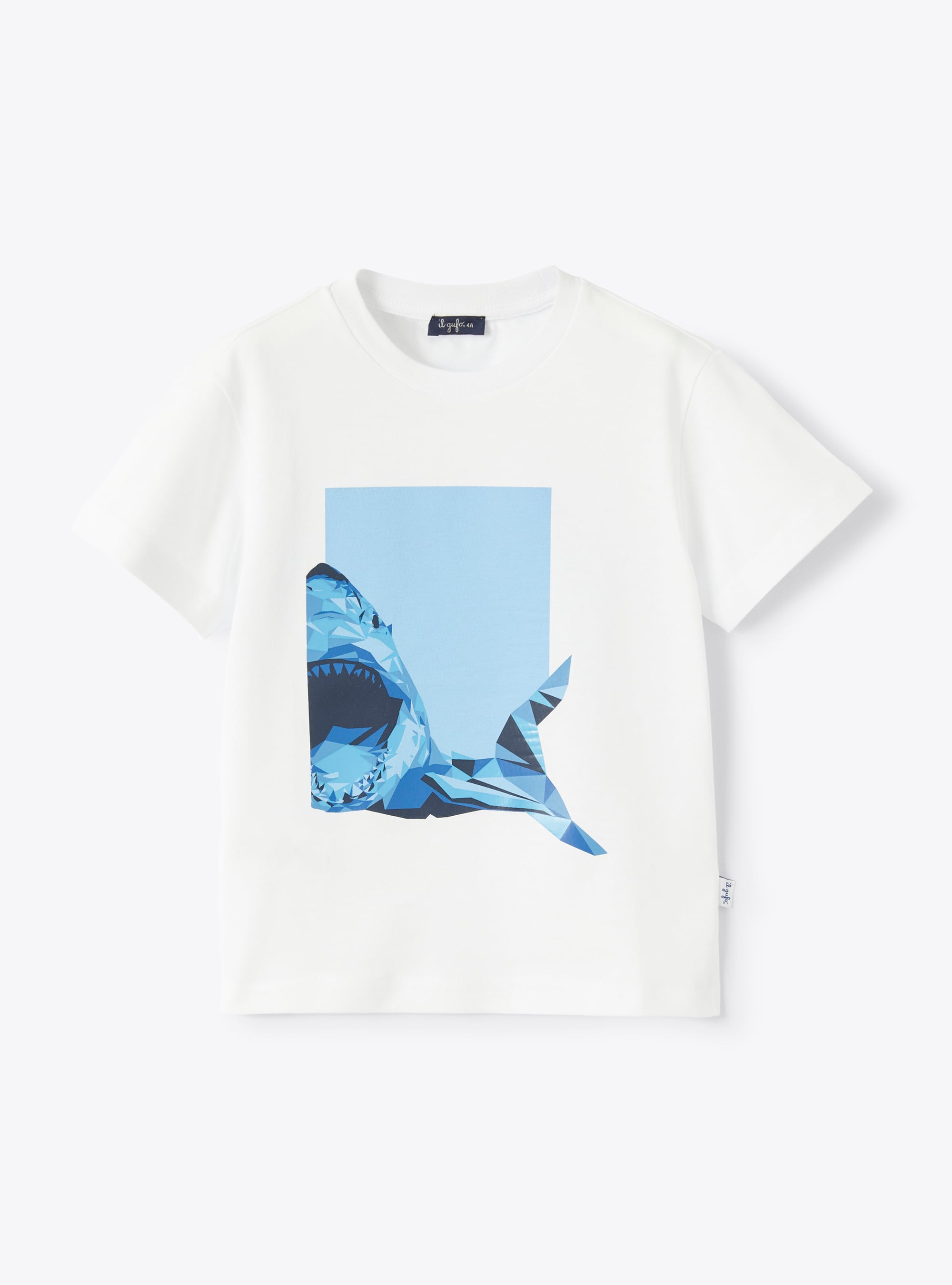 Jersey t-shirt with shark print - T-shirts - Il Gufo