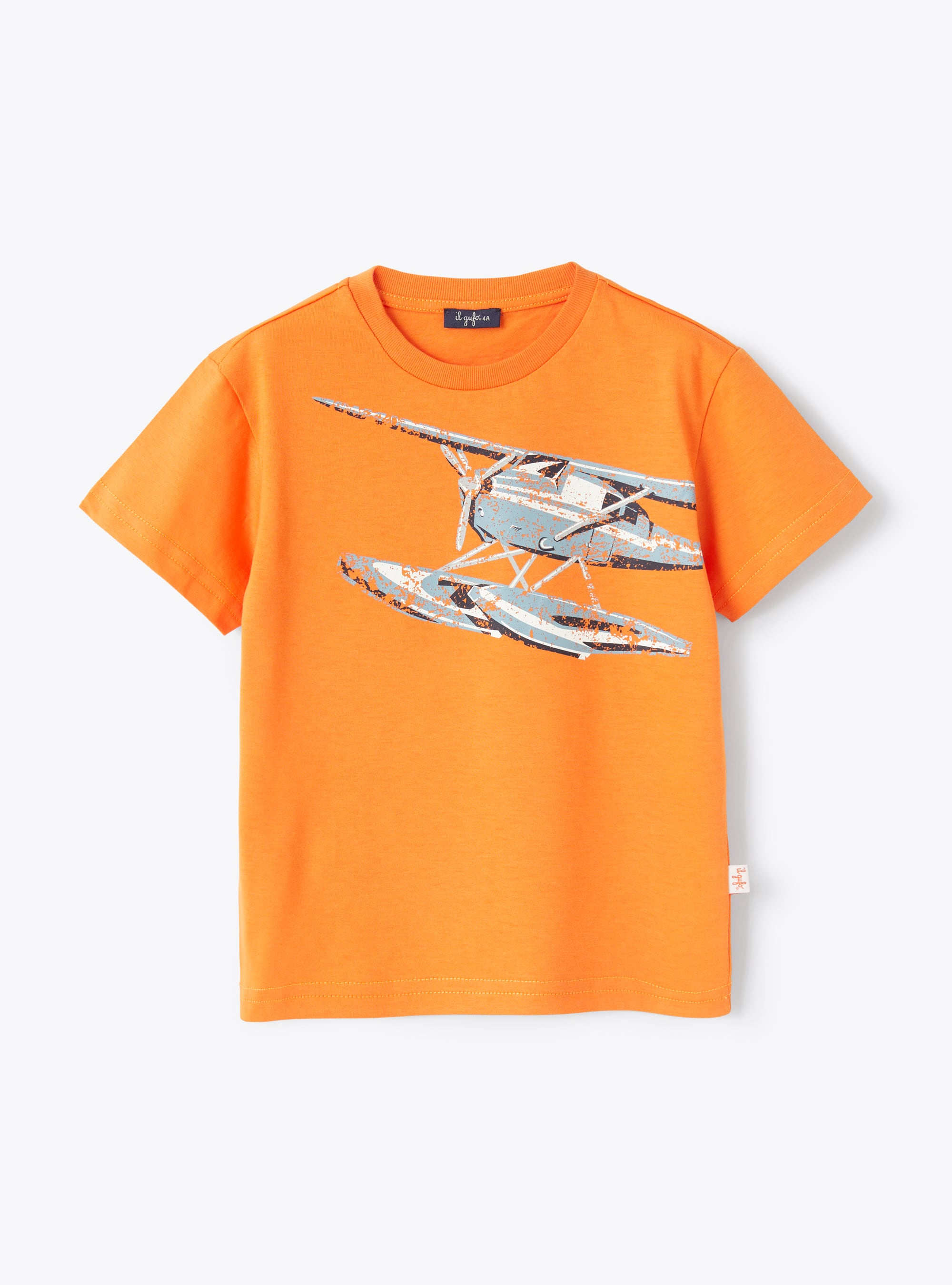 T-Shirt aus Jersey mit Helikopter-Aufdruck - T-shirts - Il Gufo