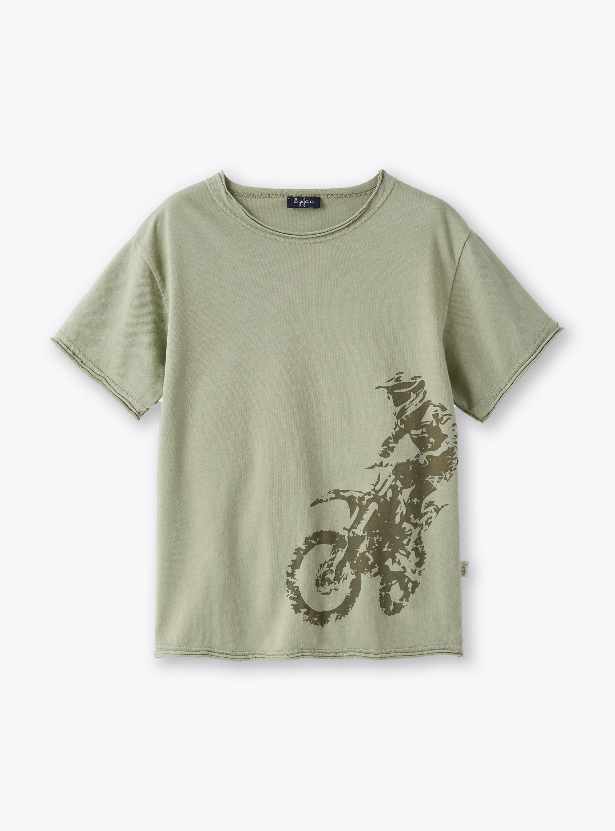 T-shirt in organic cotton with print design - Green | Il Gufo