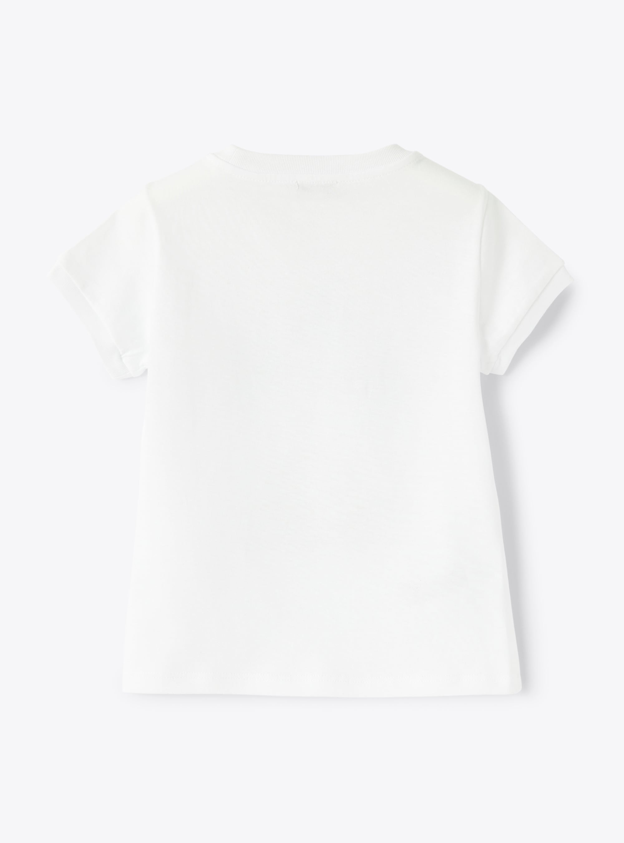 T-shirt à manches courtes avec imprimé petite fille - Blanc | Il Gufo