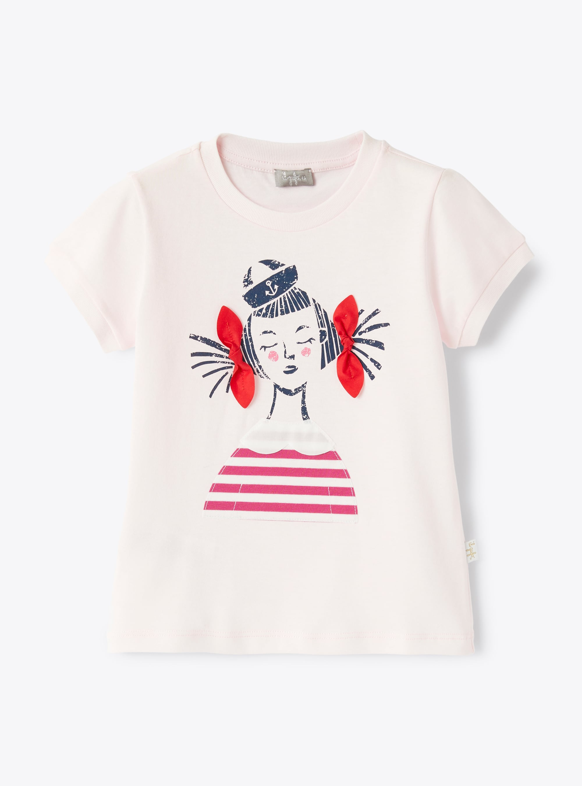 Kurzärmeliges T-Shirt mit aufgedrucktem Mädchen - T-shirts - Il Gufo