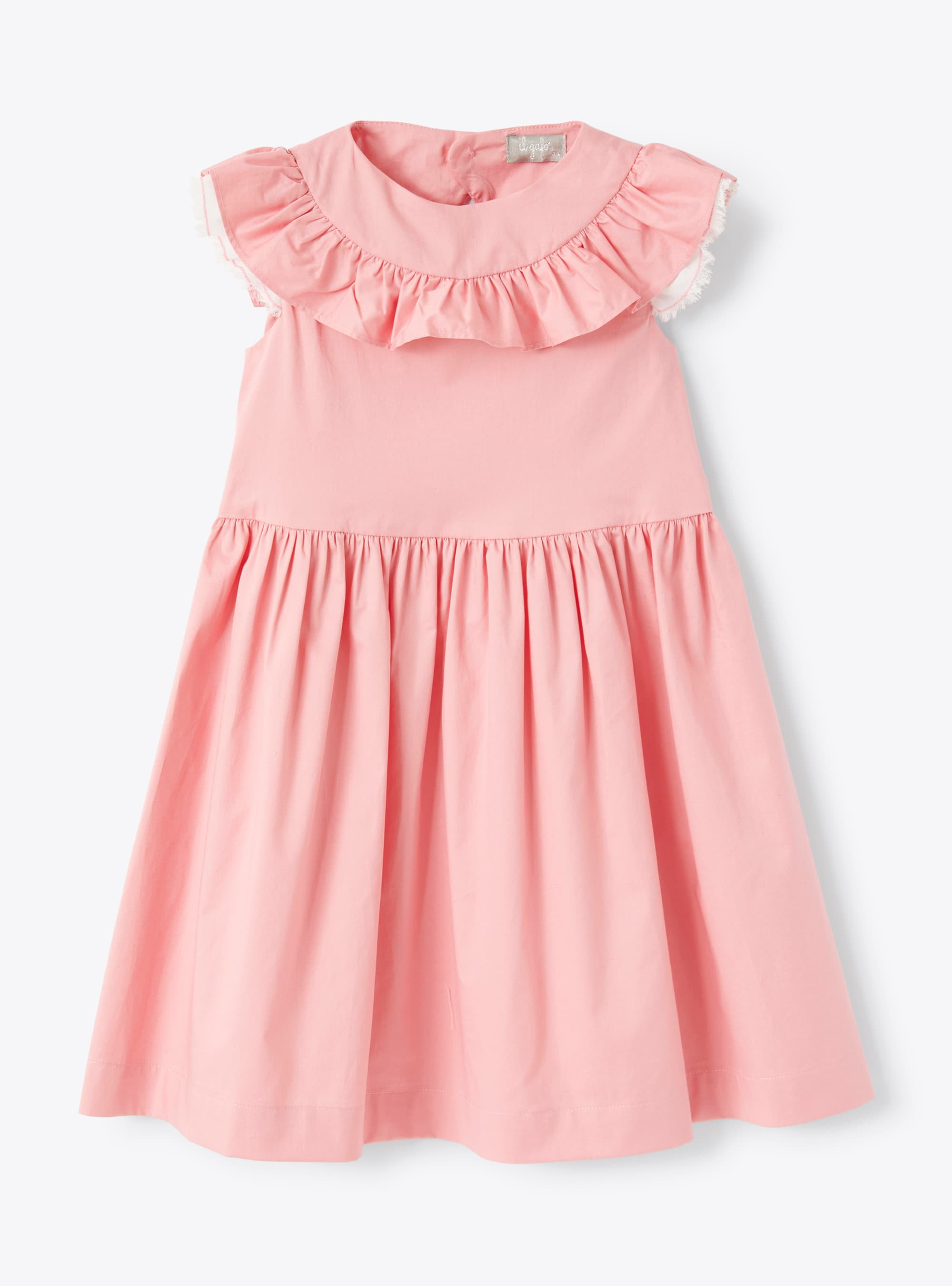 Sateen dress with ruffle detail - Pink | Il Gufo