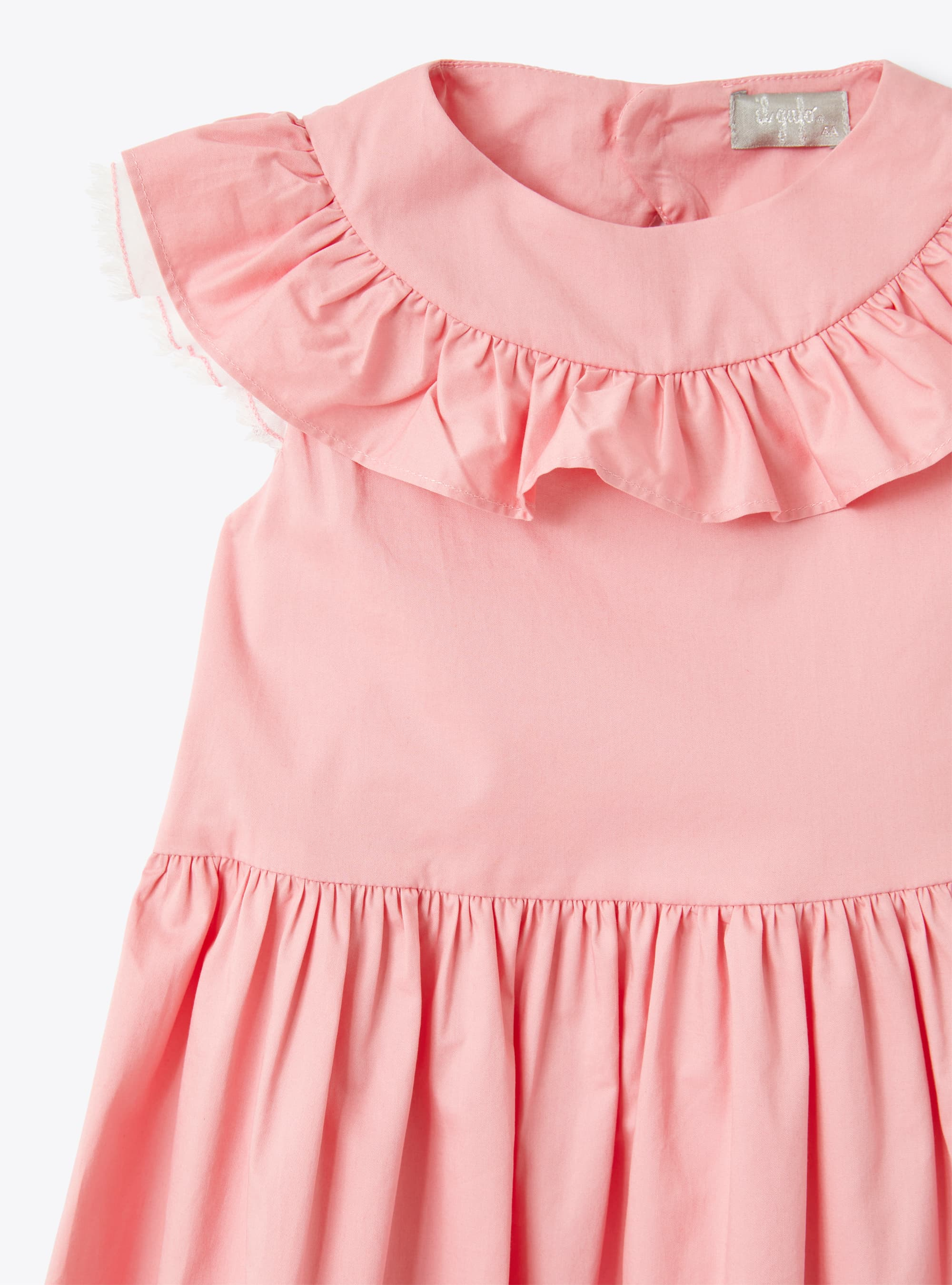 Sateen dress with ruffle detail - Pink | Il Gufo