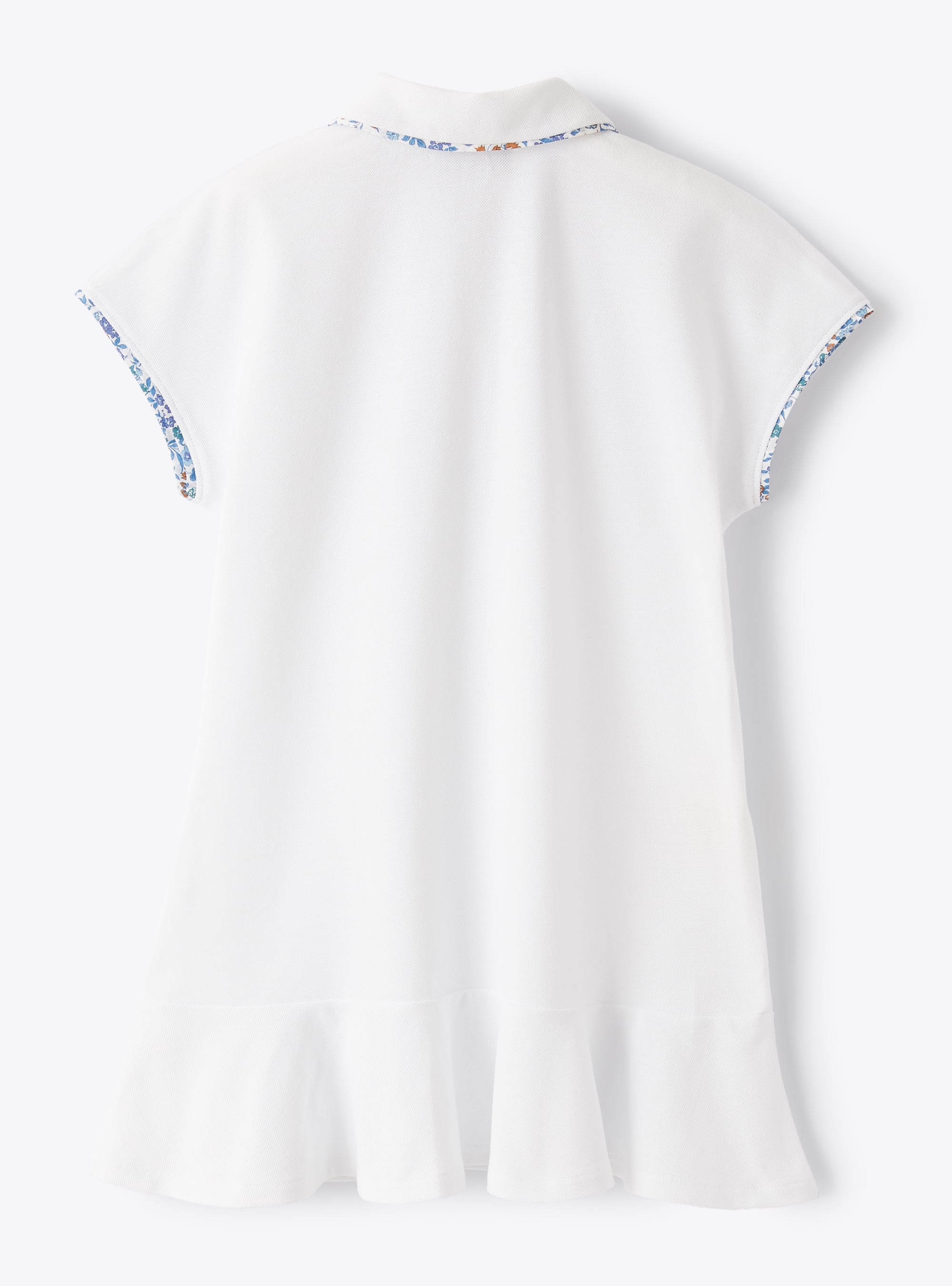 Dress in piqué with floral edges - White | Il Gufo