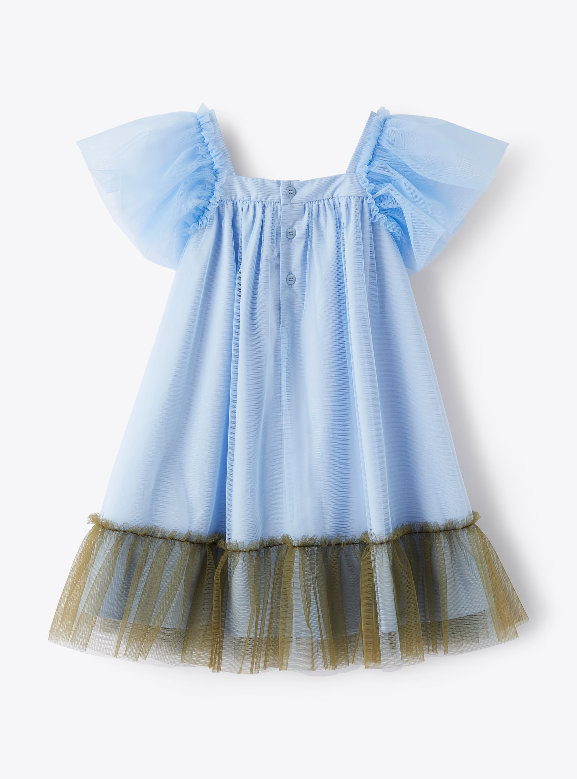 Robe en tulle bicolore - Bleu clair | Il Gufo