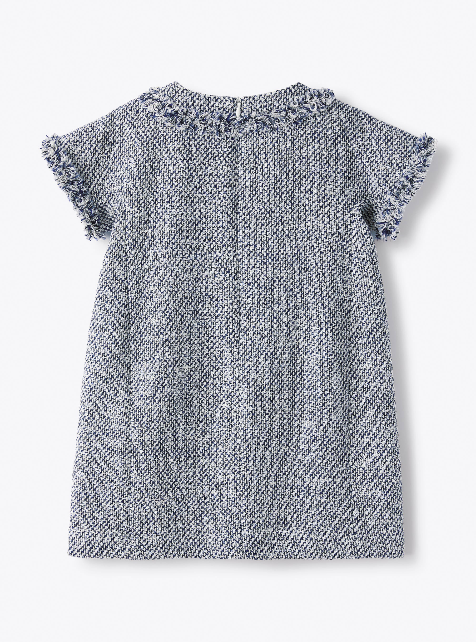 Dress in a raised-weft fabric - Blue | Il Gufo