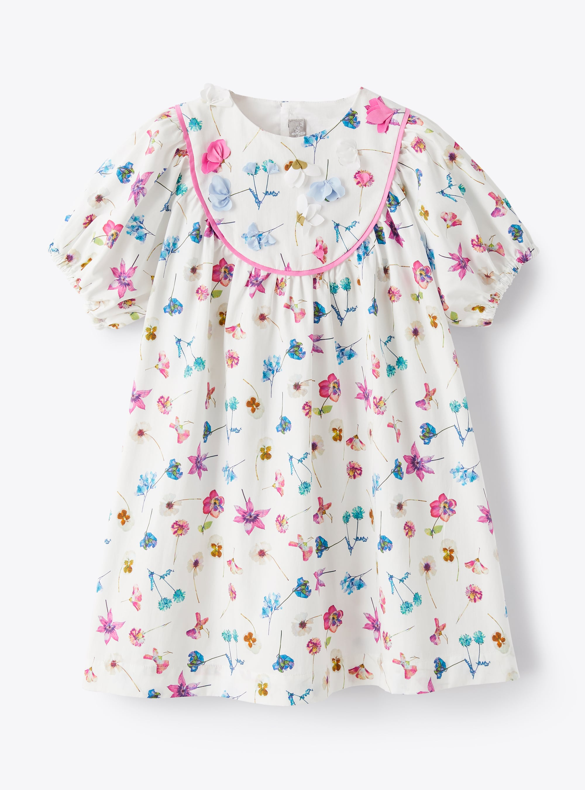 Cotton dress with floral pattern - White | Il Gufo
