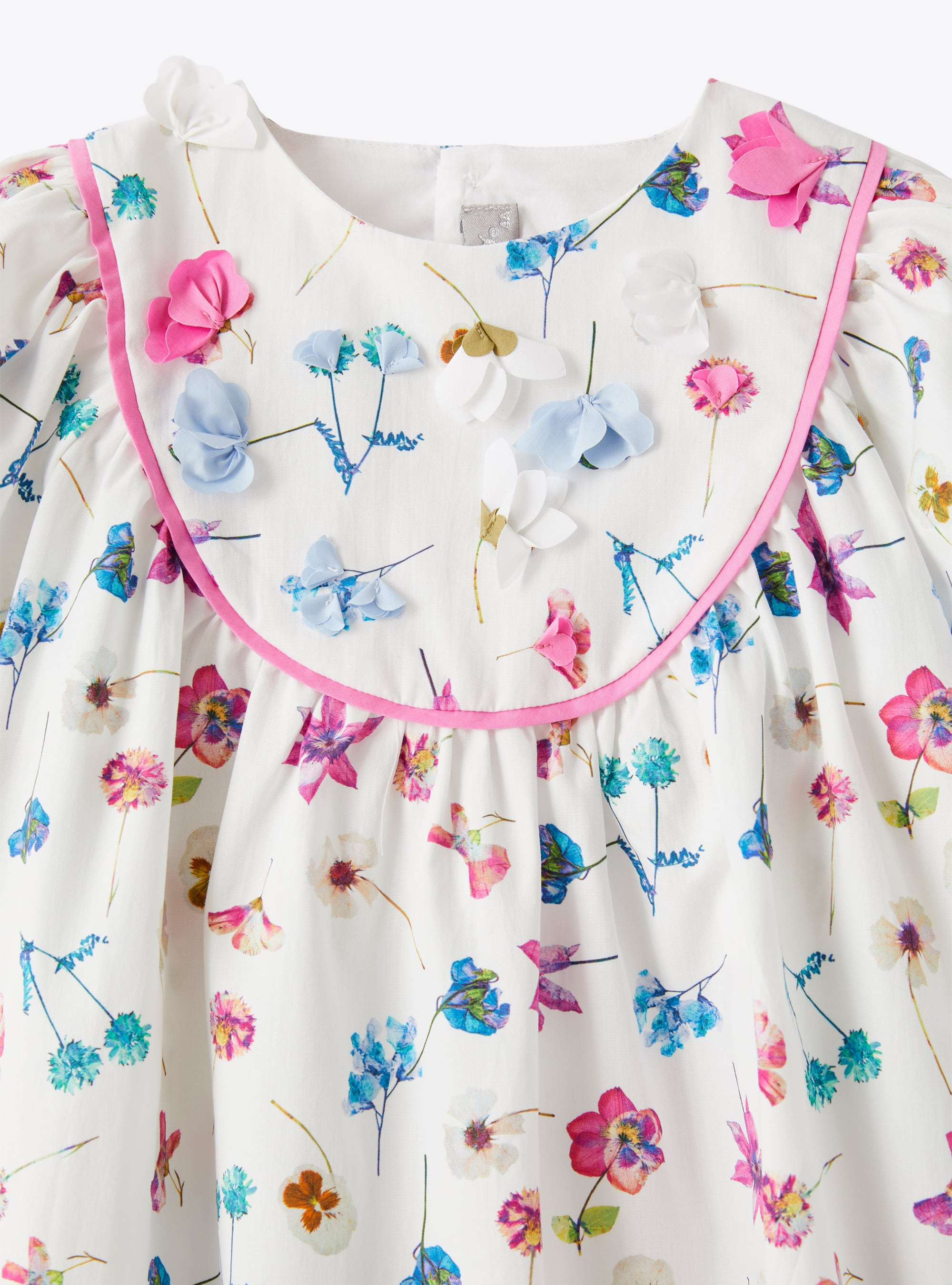 Cotton dress with floral pattern - White | Il Gufo