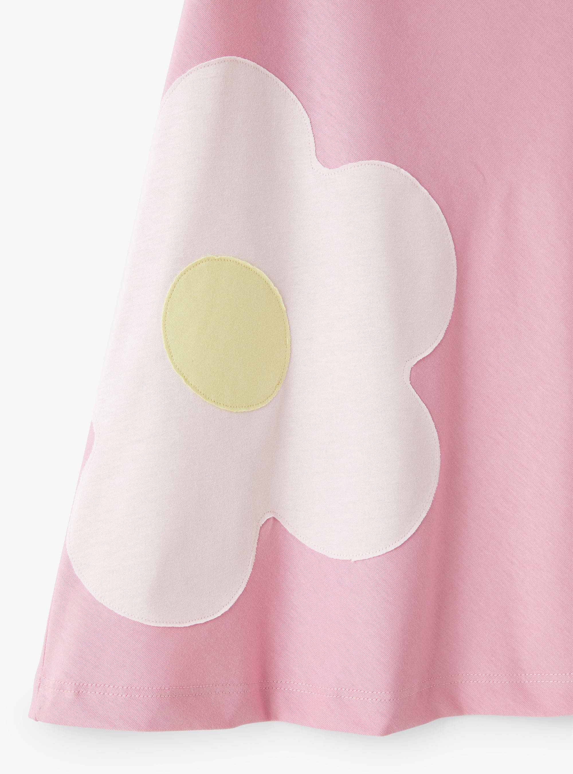 Dress in jersey with floral details - Pink | Il Gufo