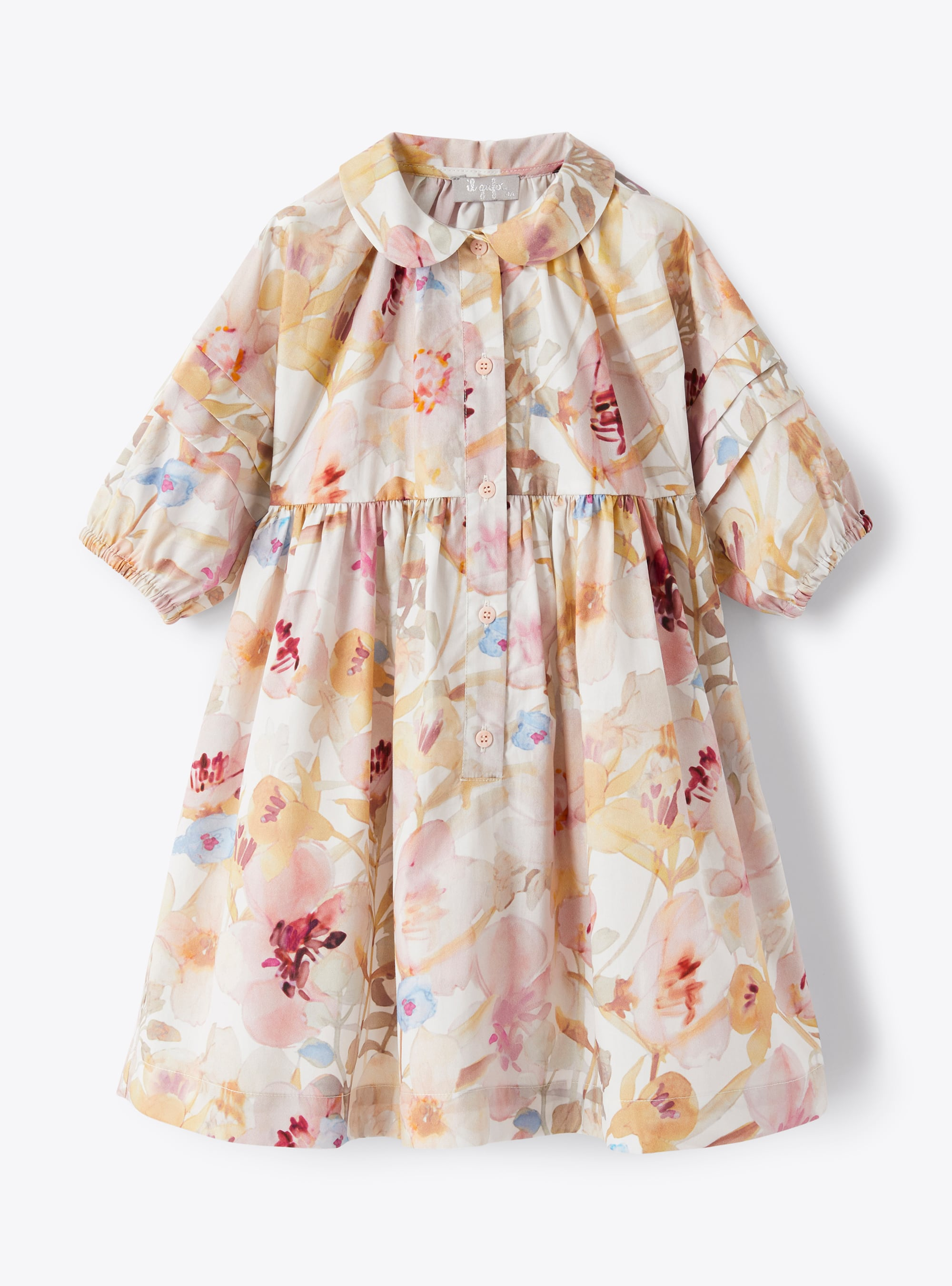 Cotton dress with floral patterning - Dresses - Il Gufo