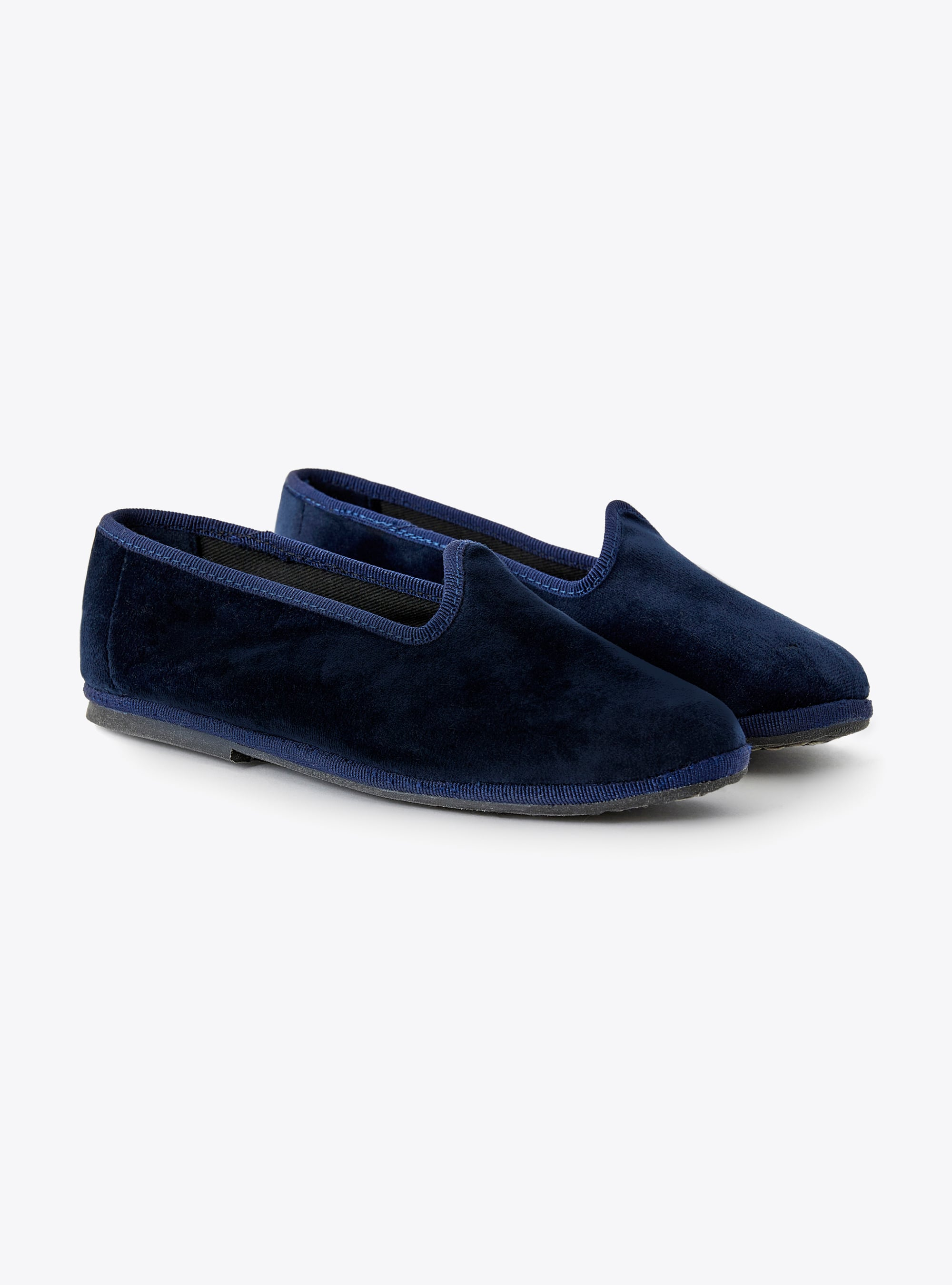 Slippers en velours bleu - Bleu | Il Gufo