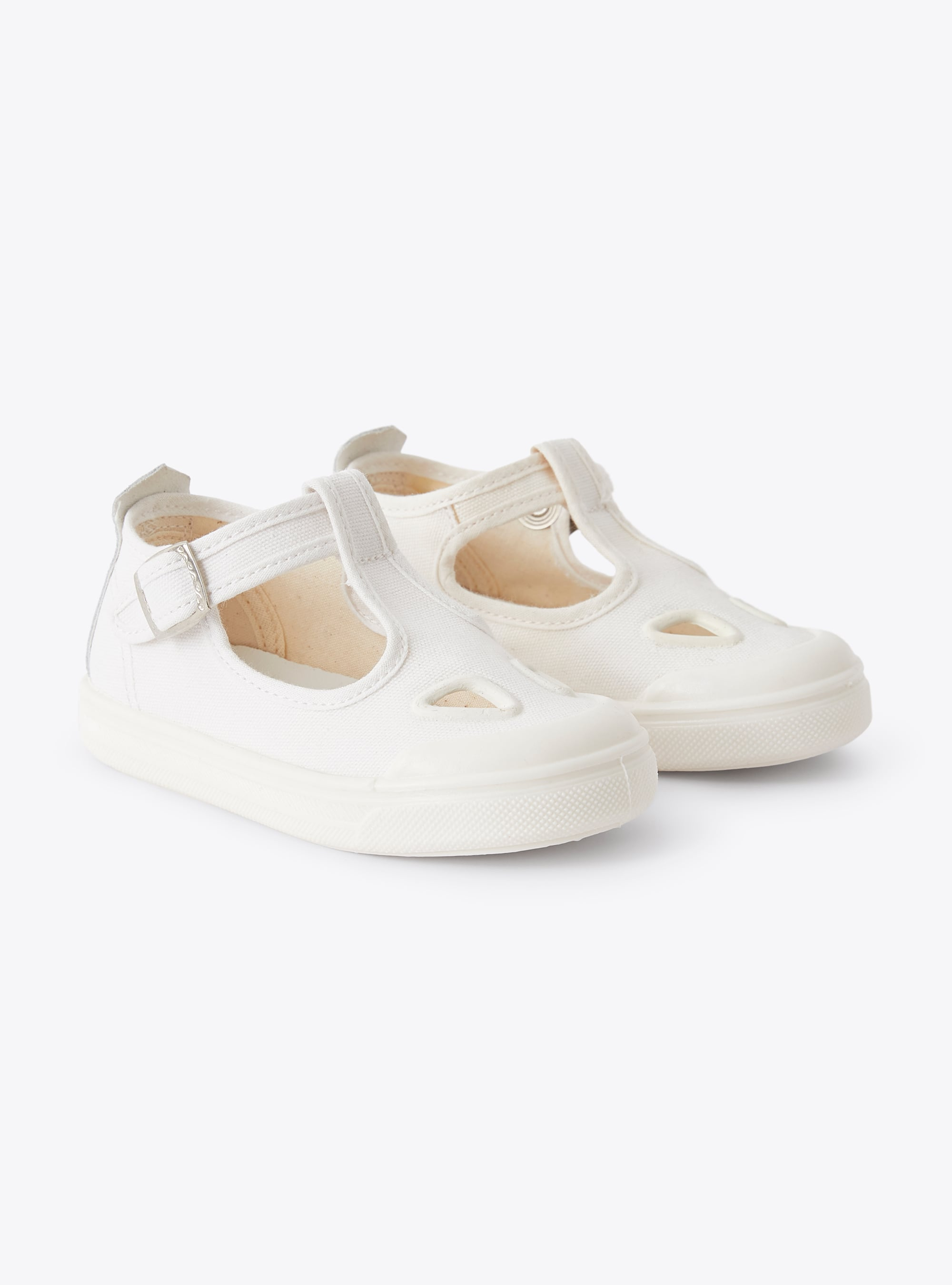 Sandal in white canvas with eyelets - Shoes - Il Gufo