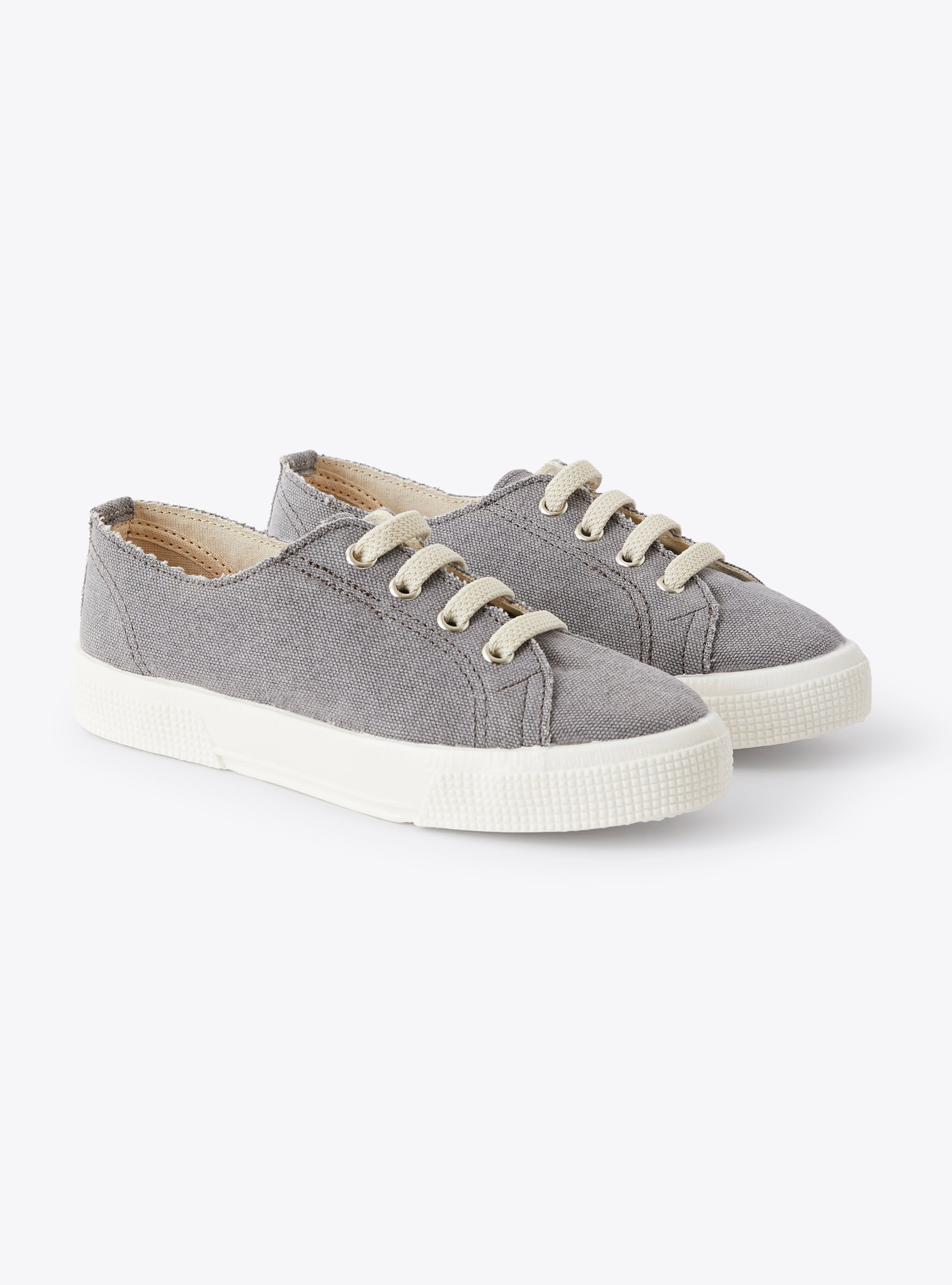 Sneaker in grey canvas with laces - Shoes - Il Gufo