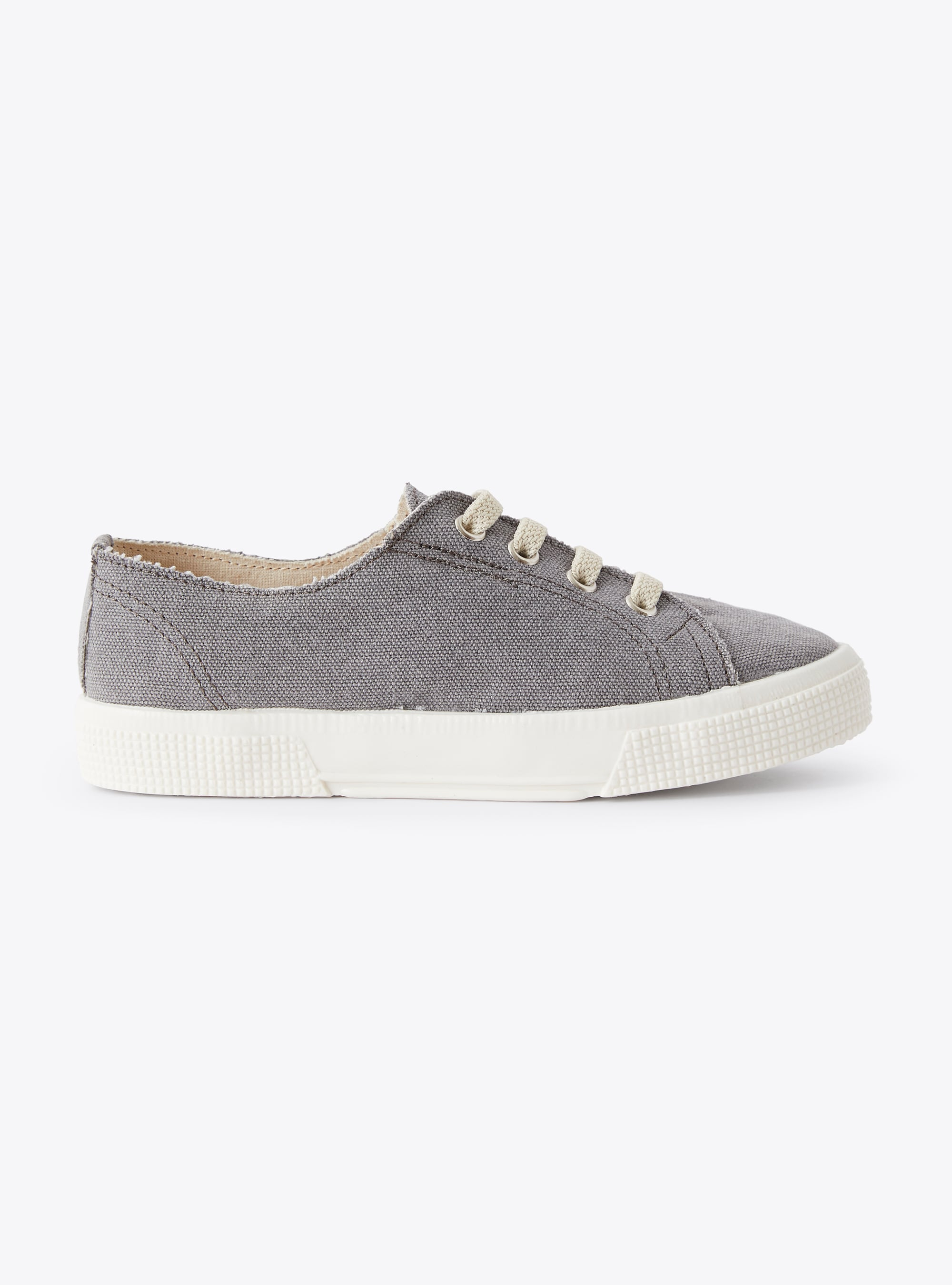 Sneaker in grey canvas with laces - Grey | Il Gufo