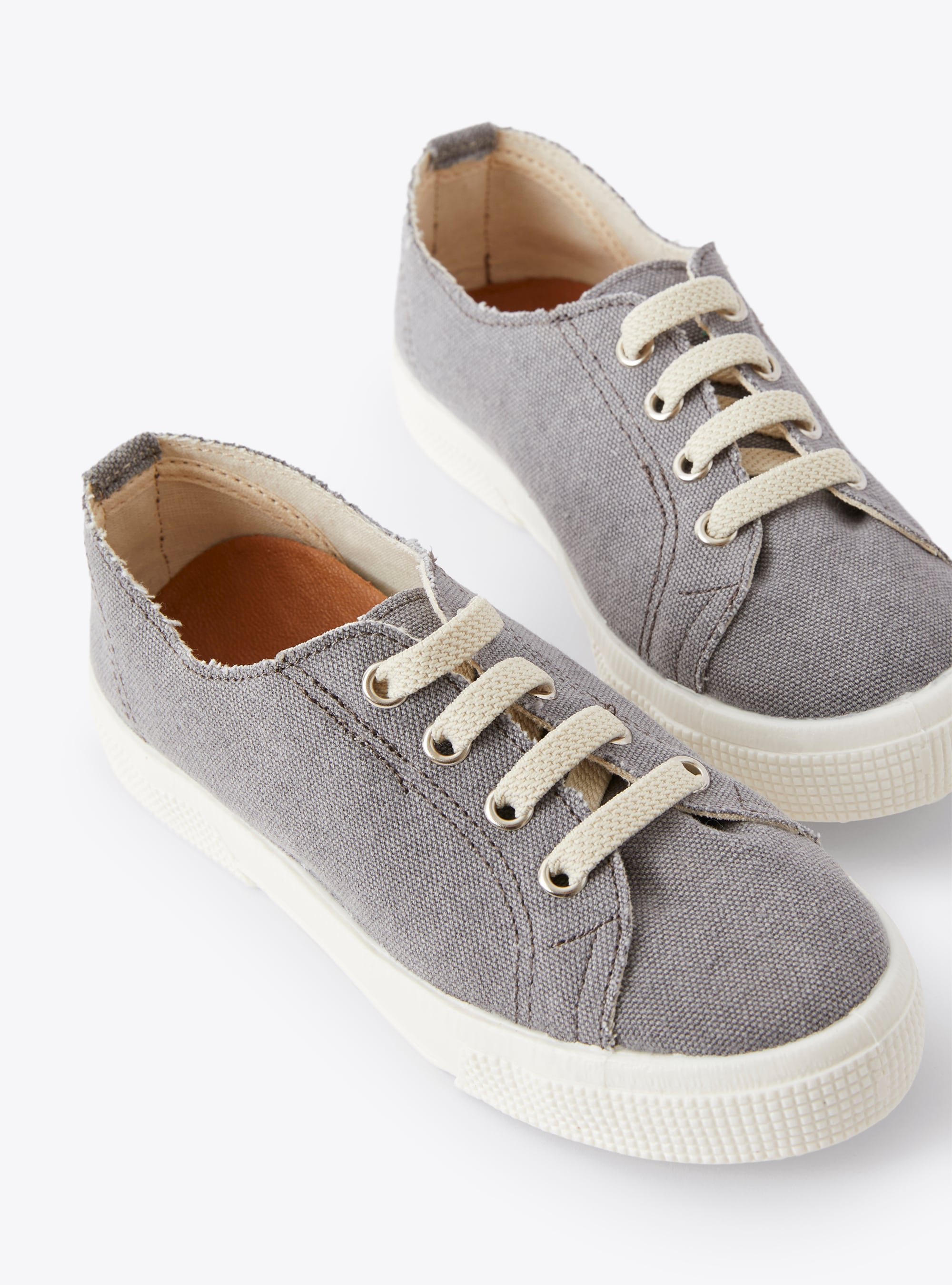 Sneakers in canvas grigio con lacci - Grigio | Il Gufo