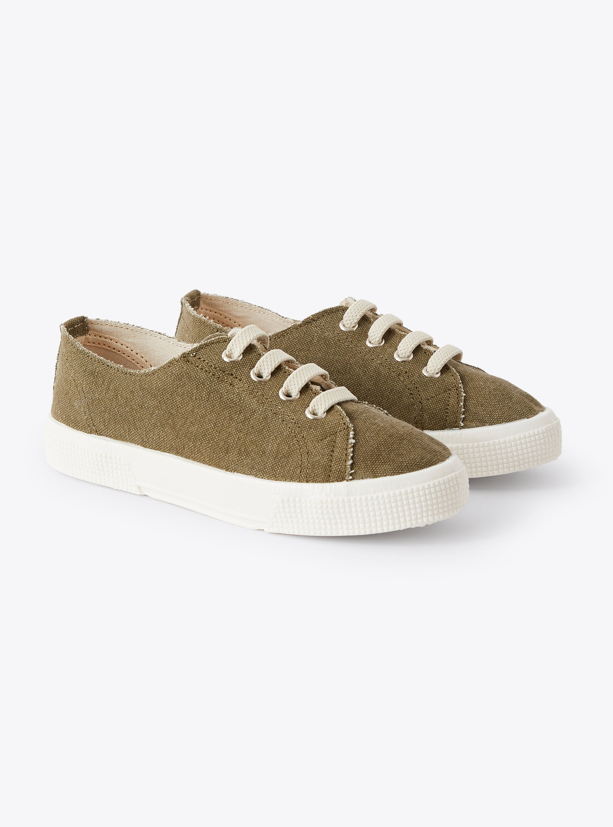 Sneaker in green canvas with laces - Green | Il Gufo