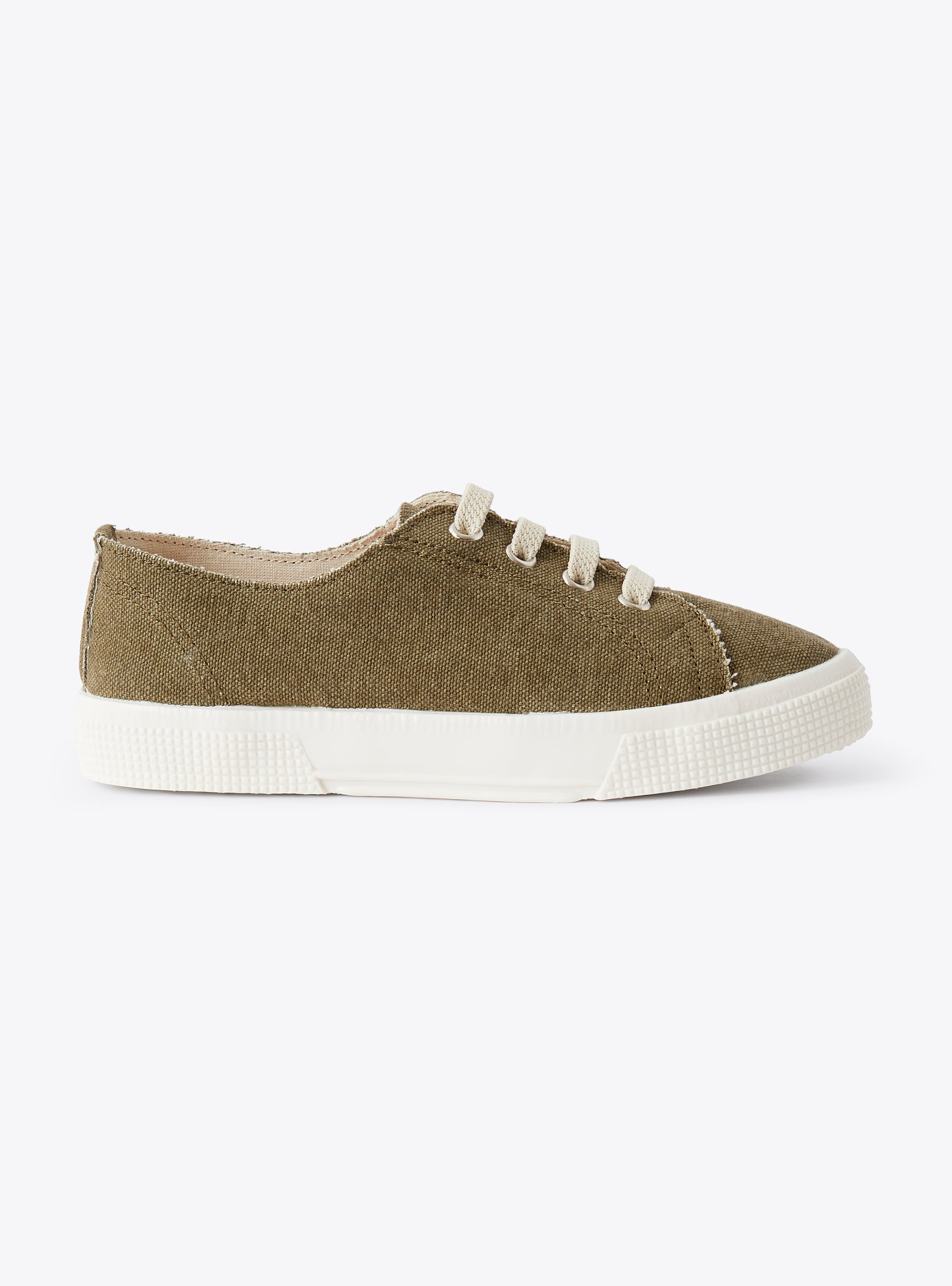 Sneaker in green canvas with laces - Green | Il Gufo