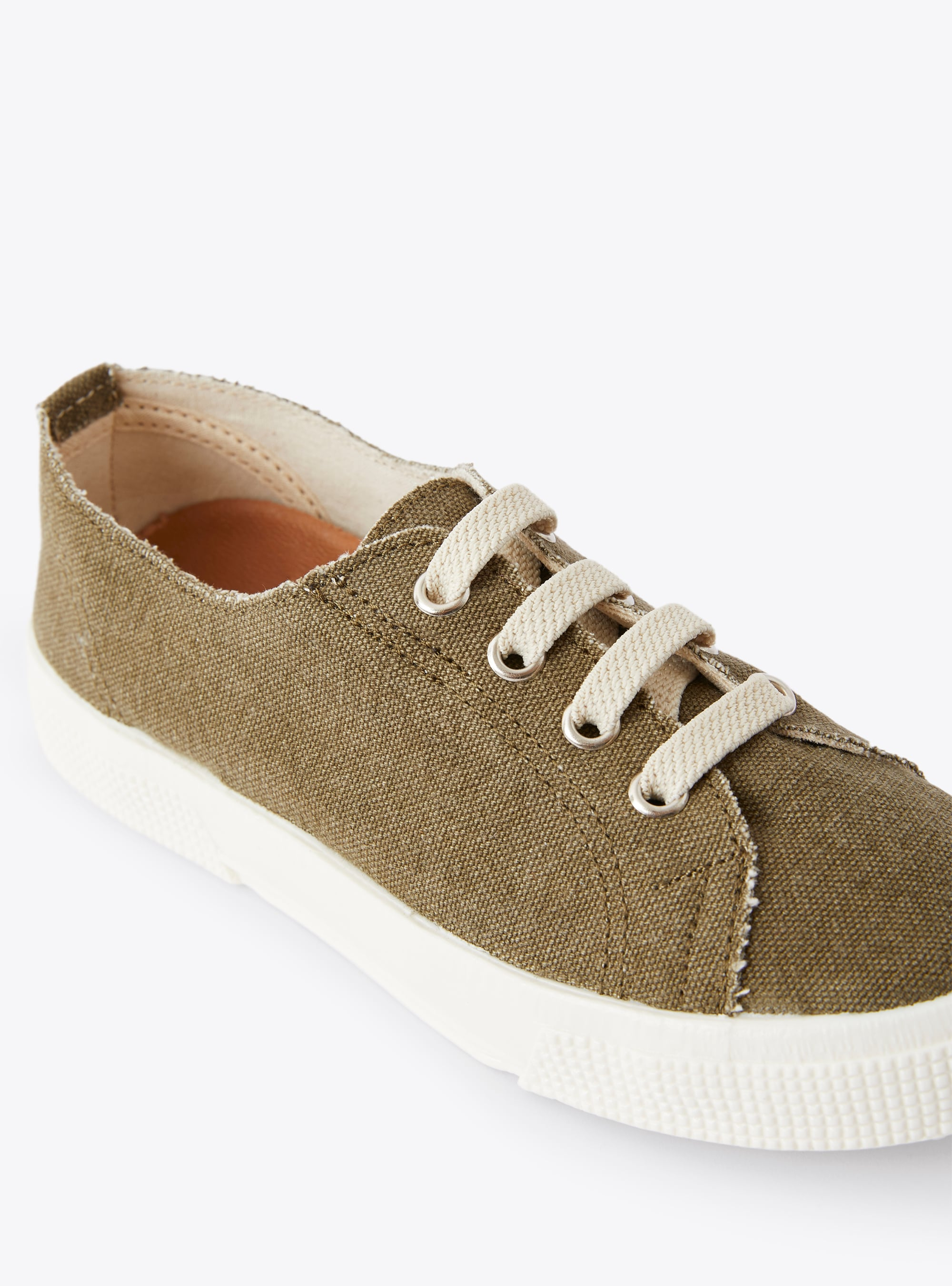 Sneaker in green canvas with laces - Green | Il Gufo
