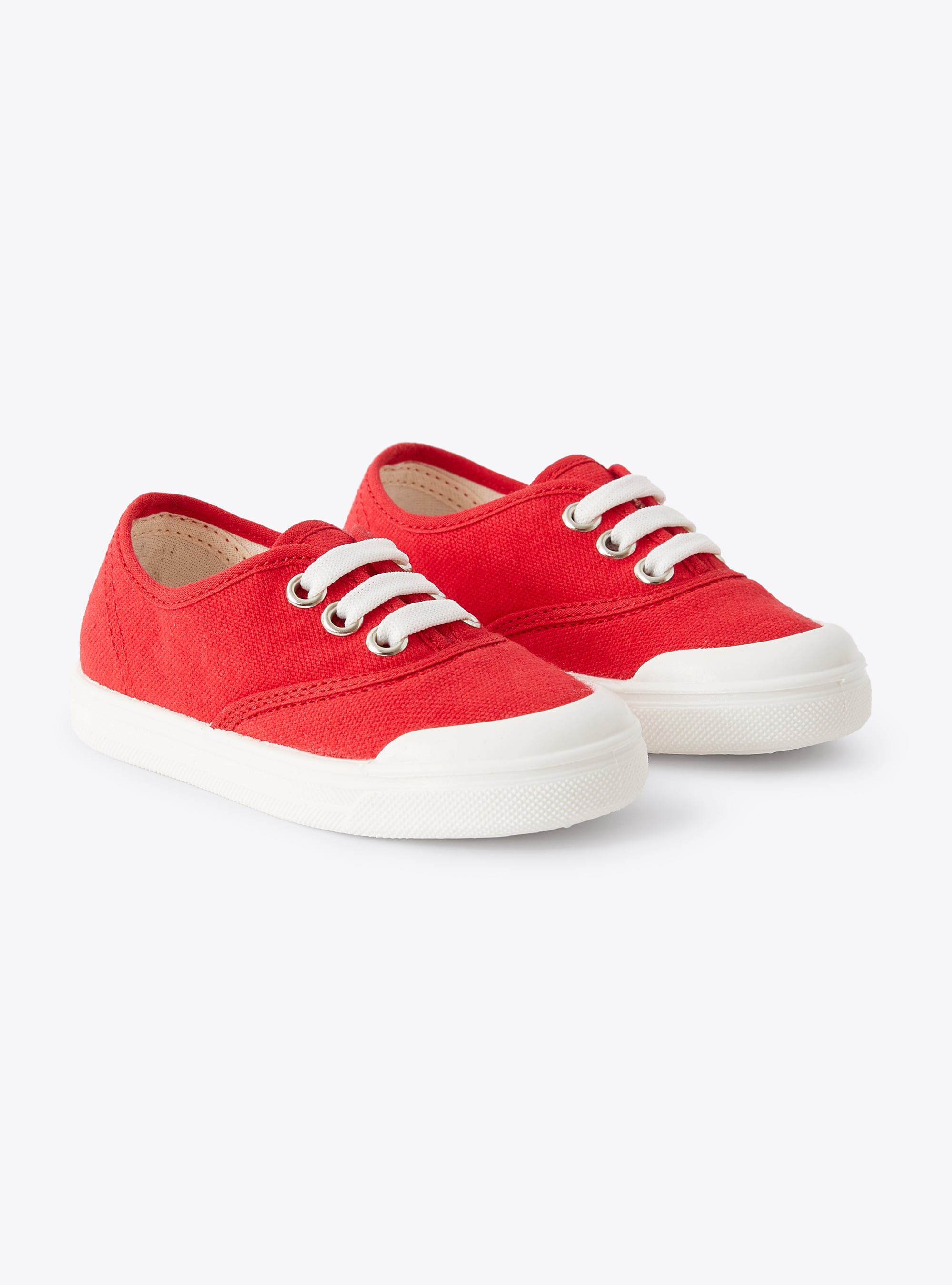 Sneaker in red canvas with laces - Red | Il Gufo