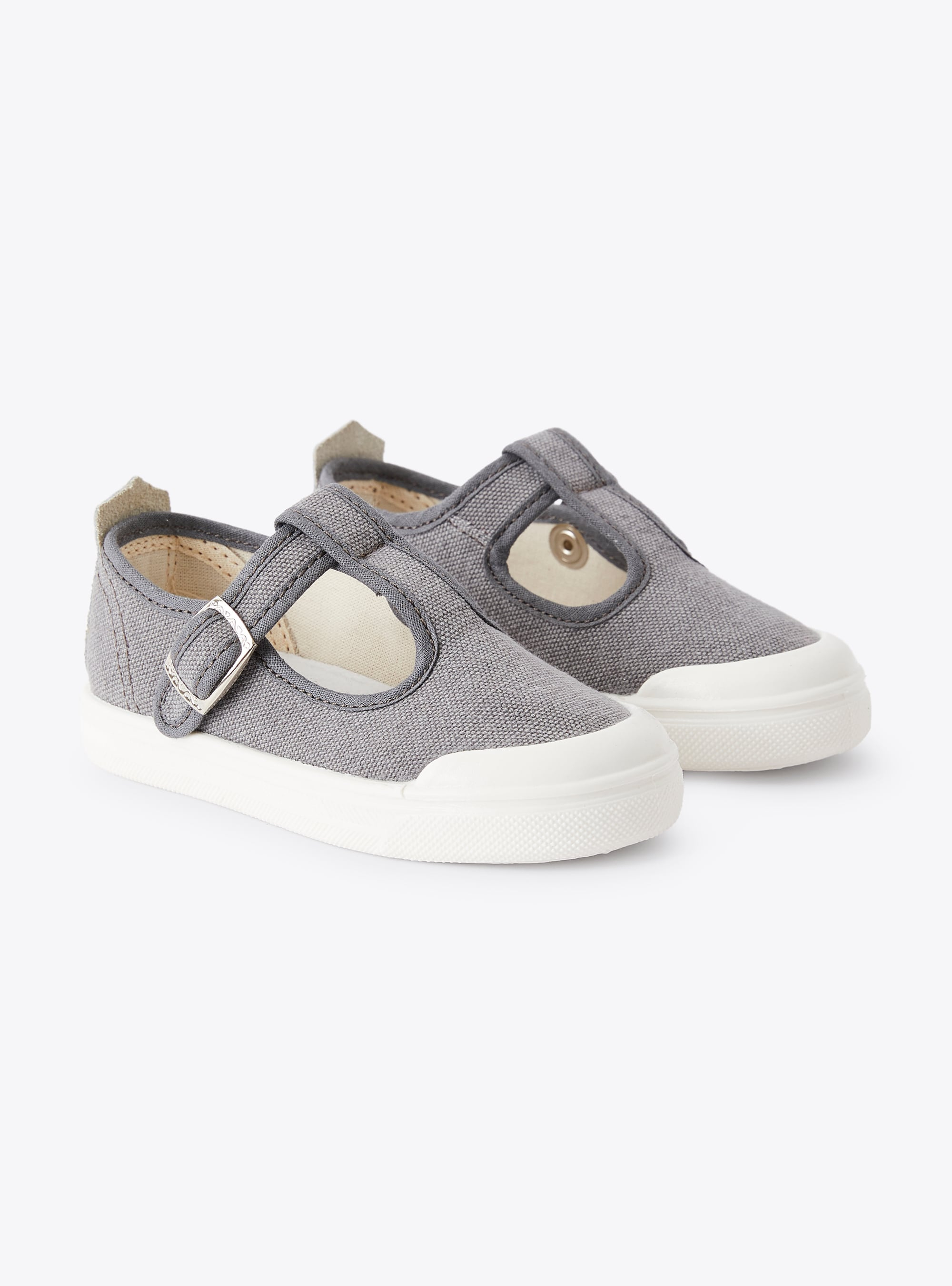 Sandal in canvas with buckle - Grey | Il Gufo