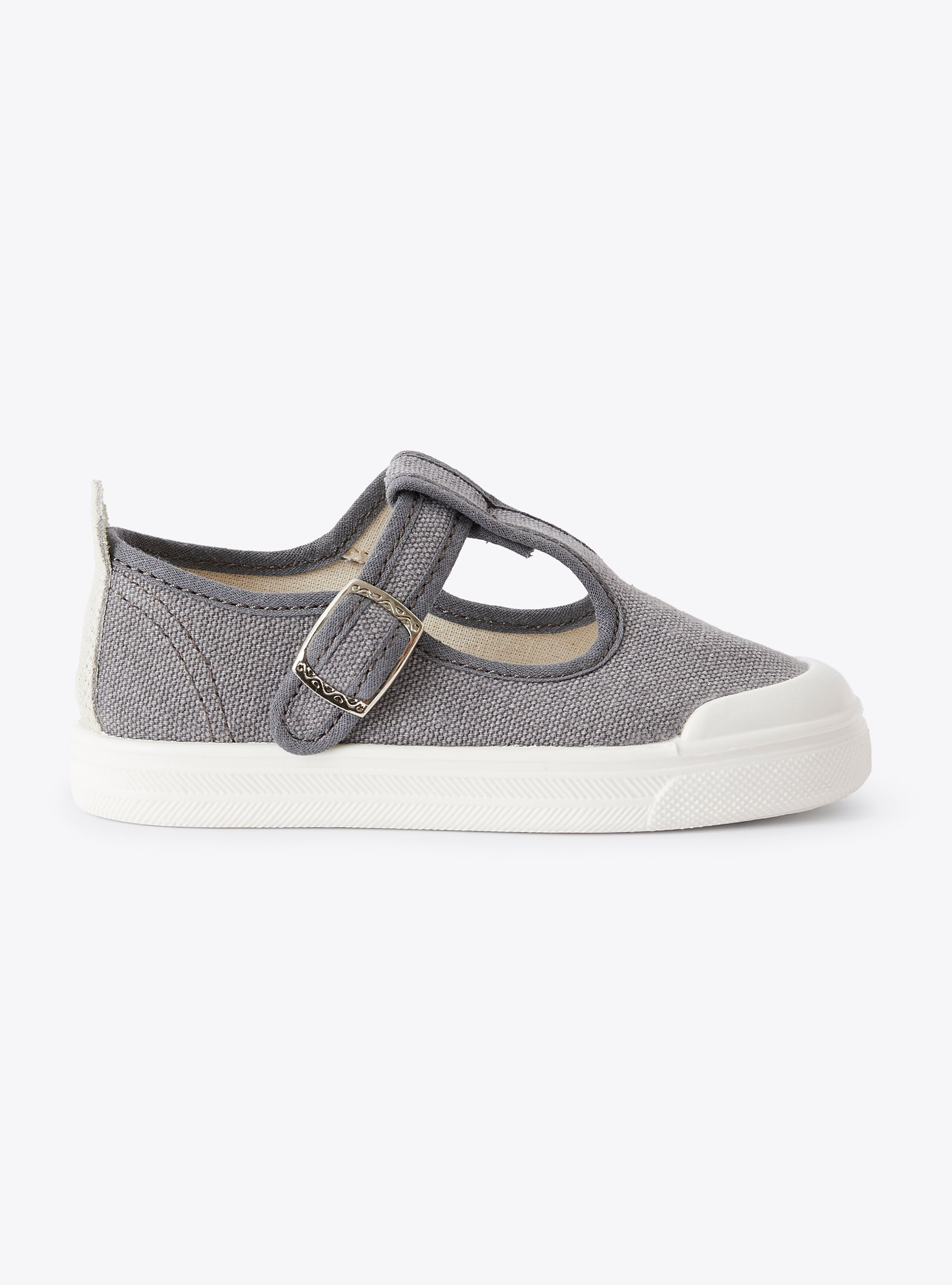 Sandal in canvas with buckle - Grey | Il Gufo