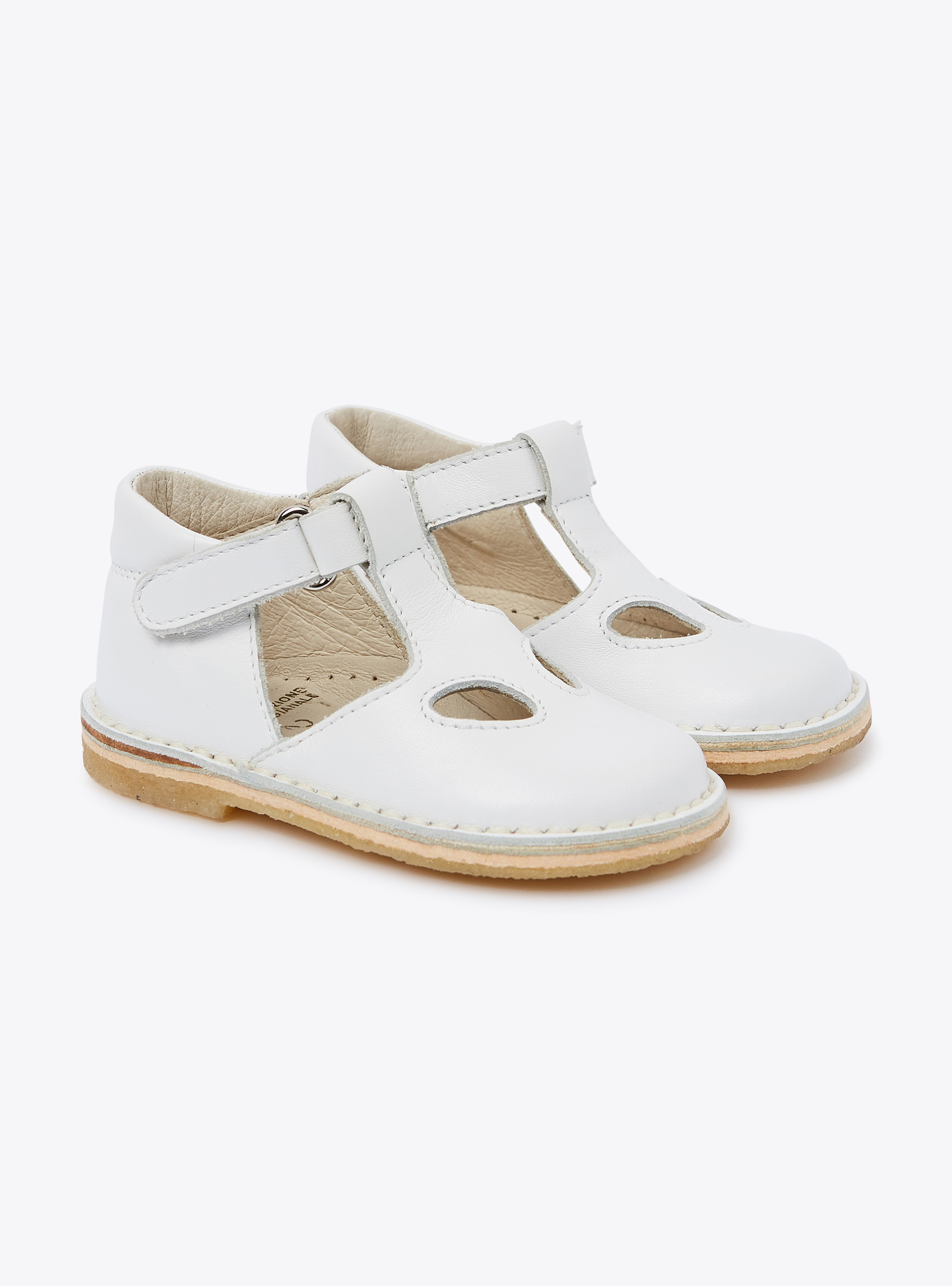 White leather sandals with two holes - Shoes - Il Gufo