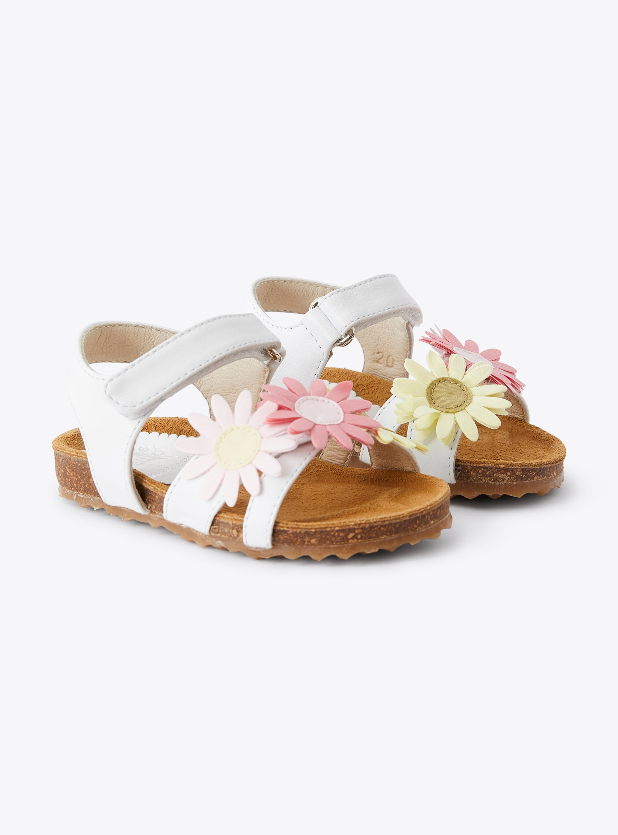 Leather sandal with flowers - Shoes - Il Gufo
