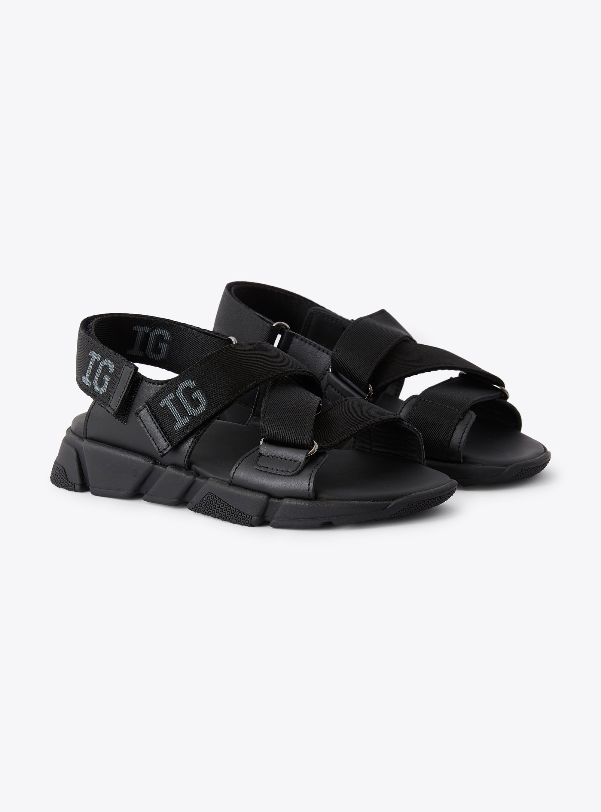 Sandalo IG in nappa nera - Nero | Il Gufo