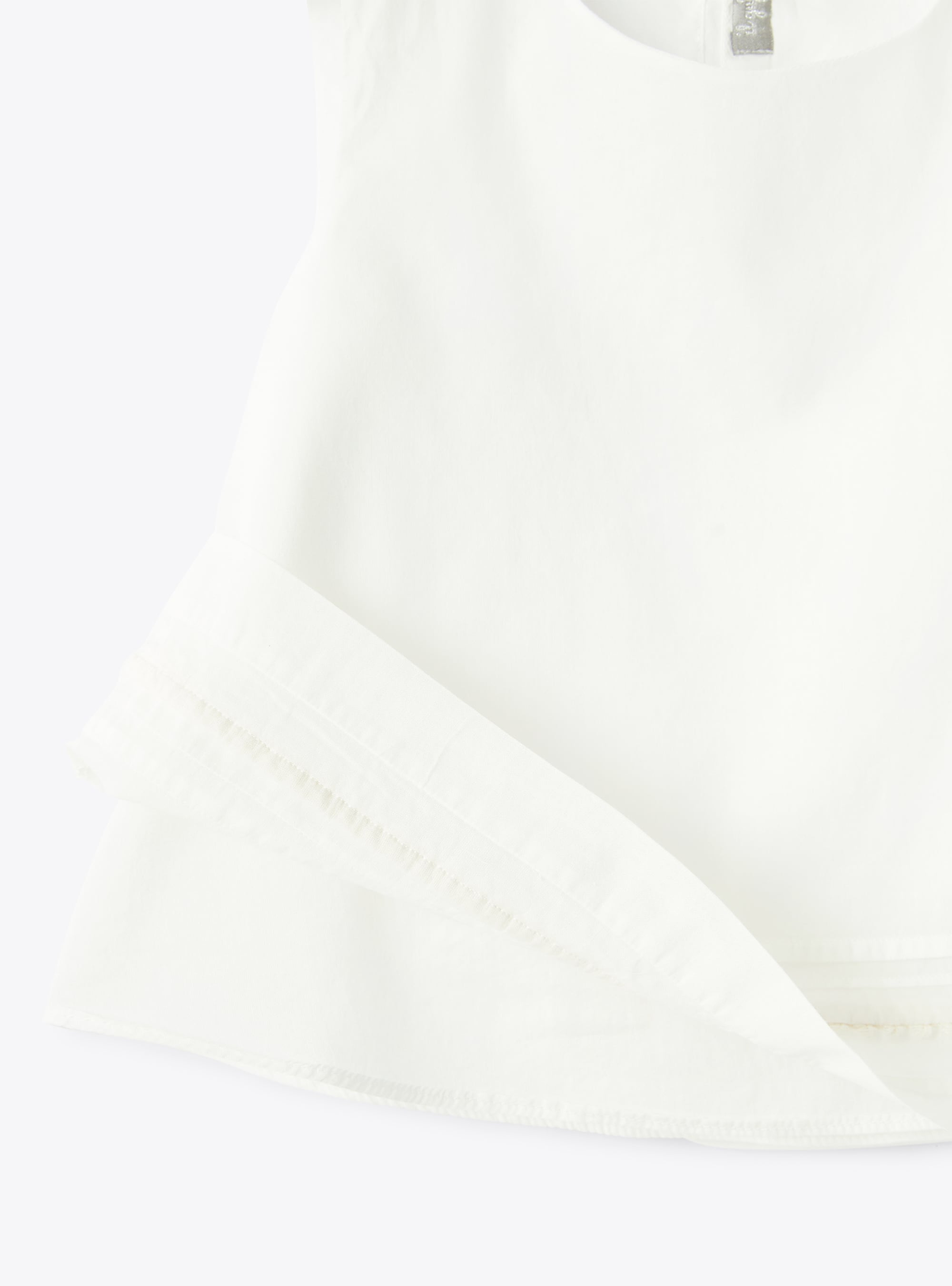 Top in milky-white cotton voile - White | Il Gufo