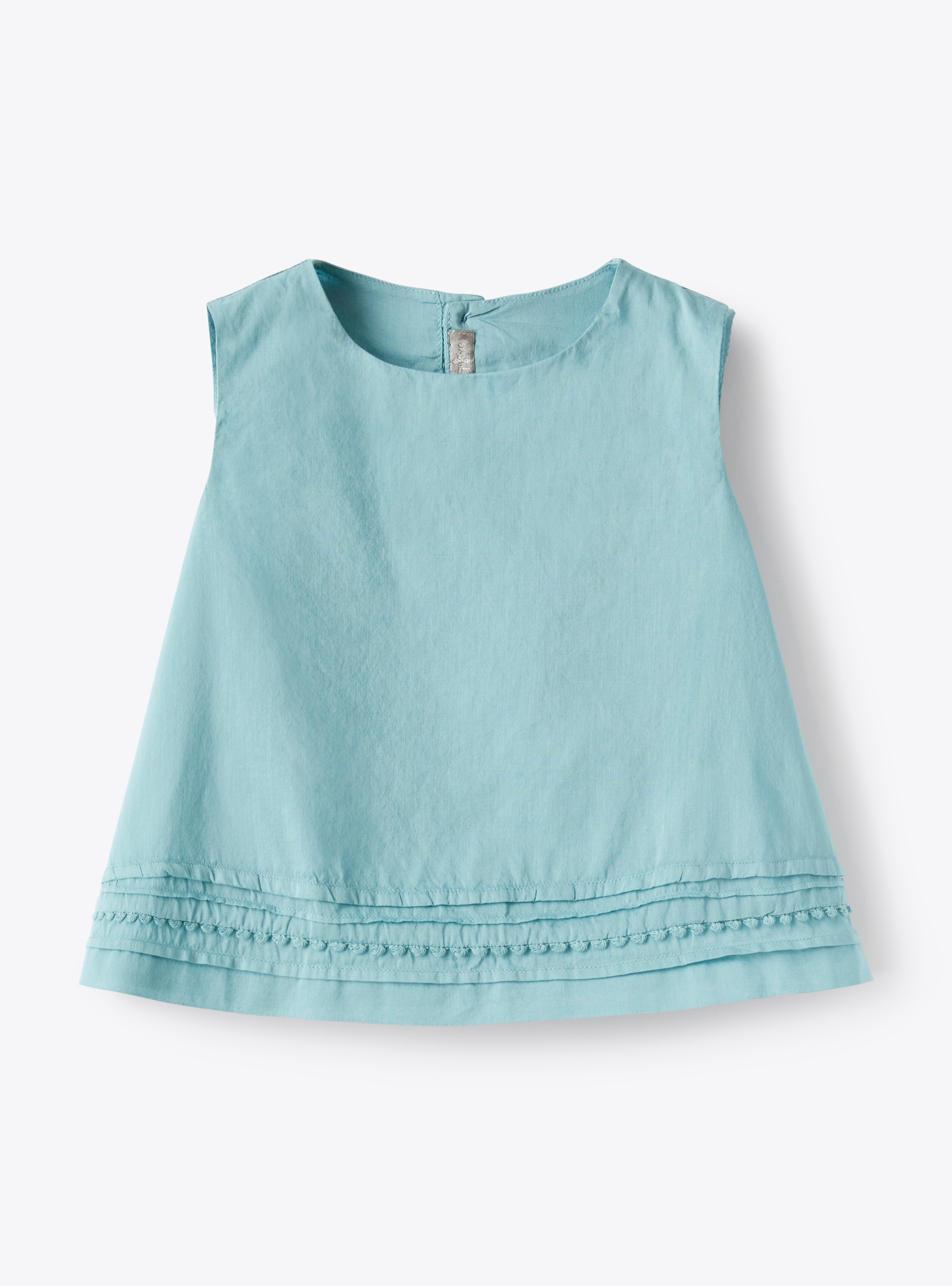 Top in eucalyptus-green cotton voile - Shirts - Il Gufo