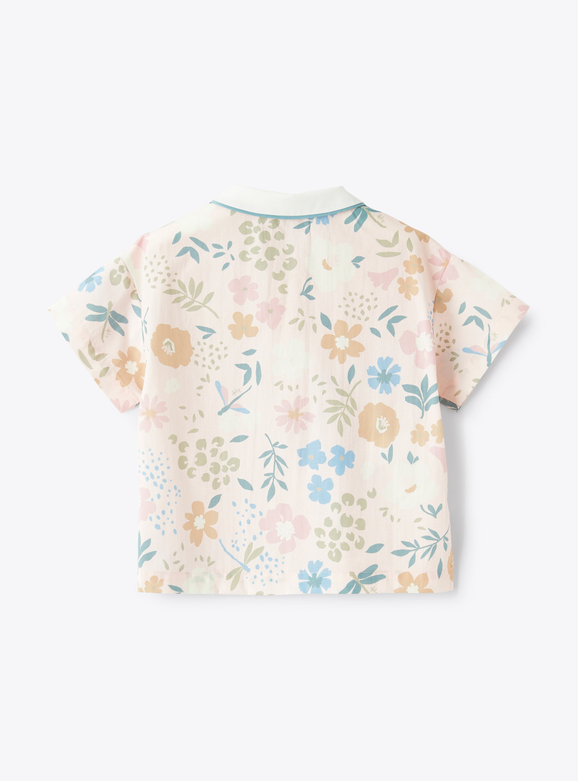 Cotton shirt with pink-dragonfly print - Pink | Il Gufo