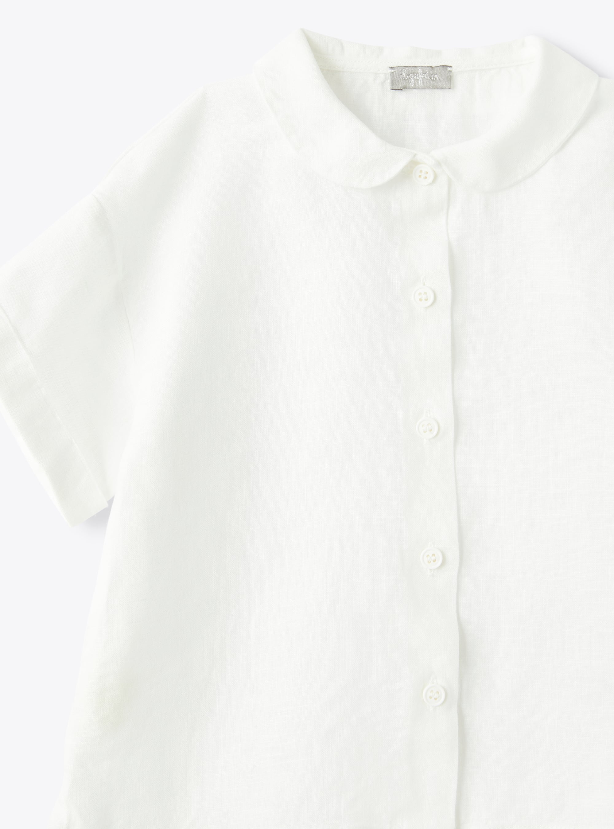 Белая льняная рубашка, окрашенная в готовом виде - БЕЛЫЙ | Il Gufo