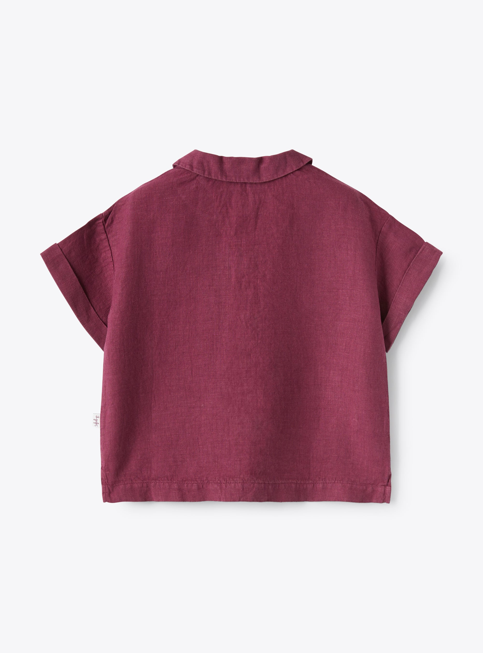 Shirt in onion-purple garment-dyed linen | Il Gufo