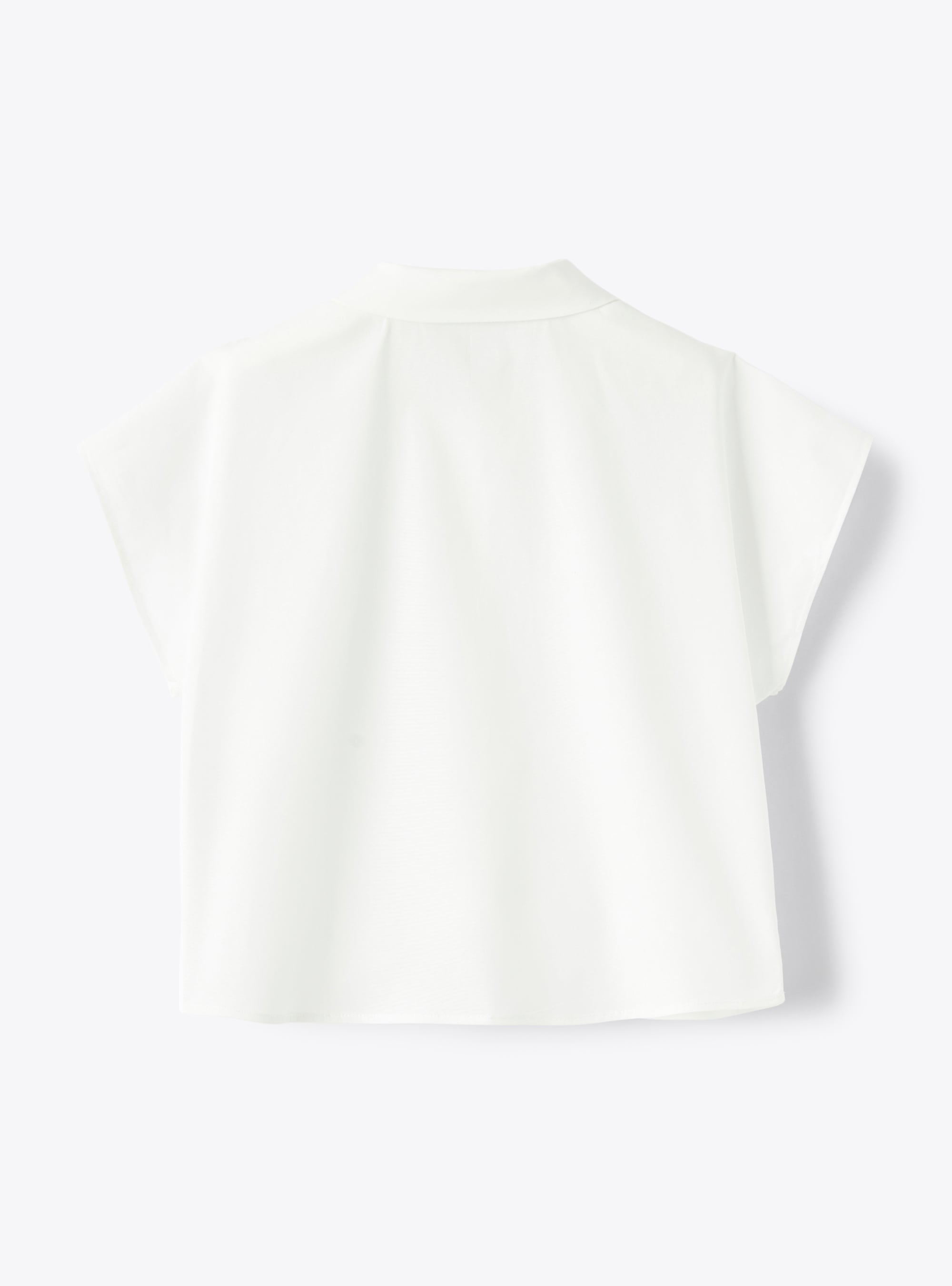 Bluse aus weißem Stretch-Popeline - Weiss | Il Gufo