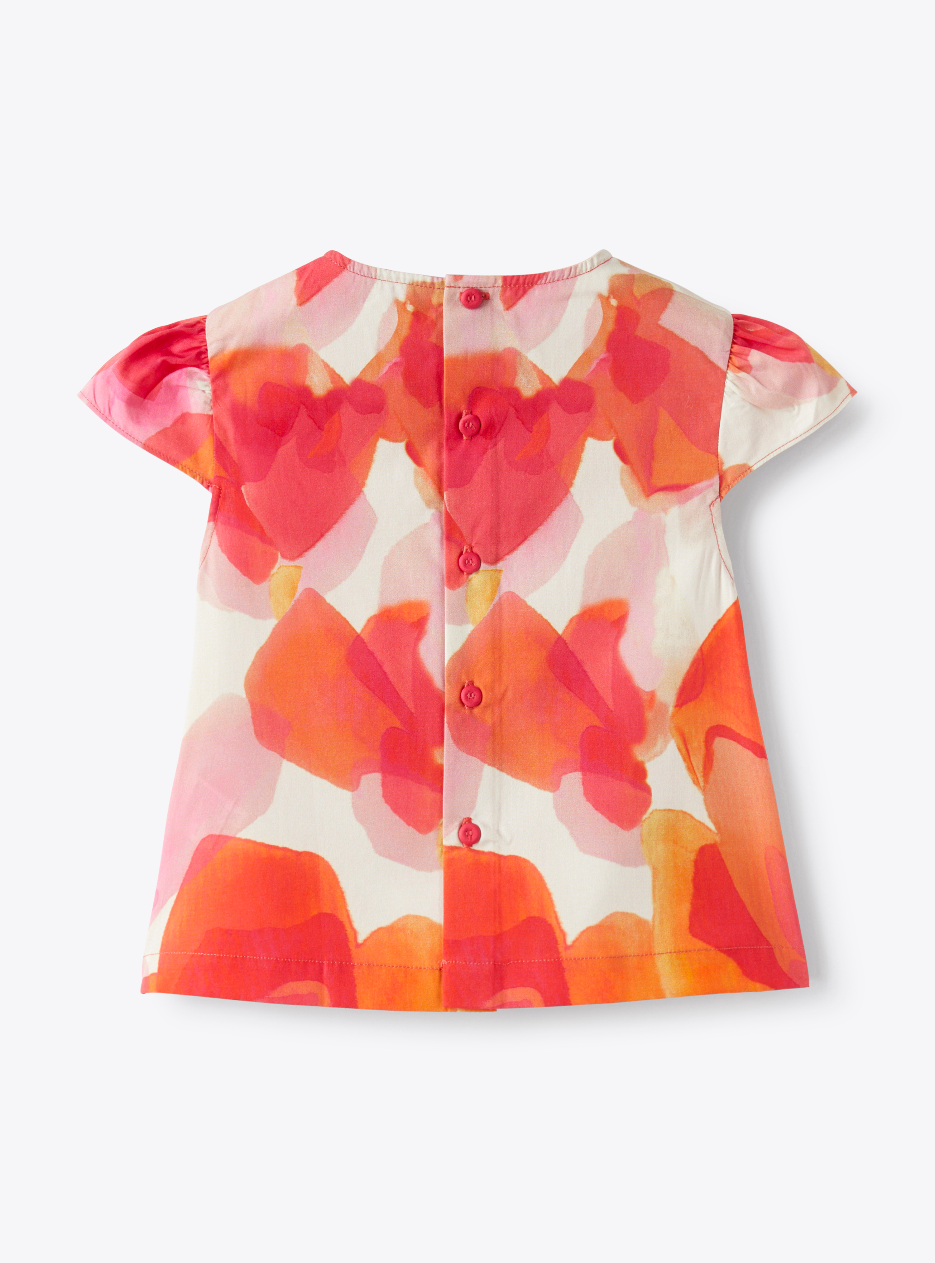 Camicia in cotone con stampa esclusiva a fiori - Fucsia | Il Gufo