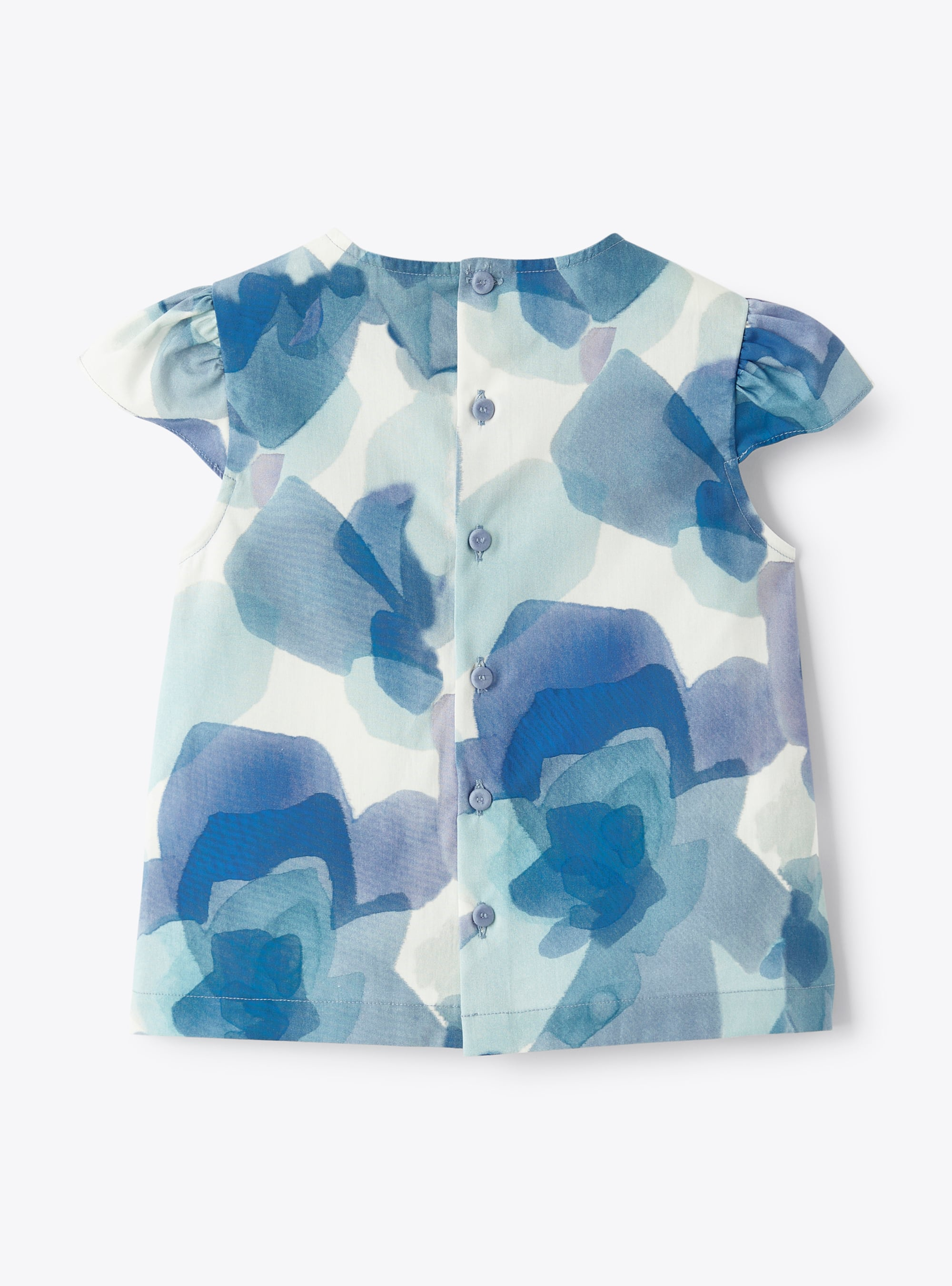 Cotton shirt with exclusive floral print - Light blue | Il Gufo
