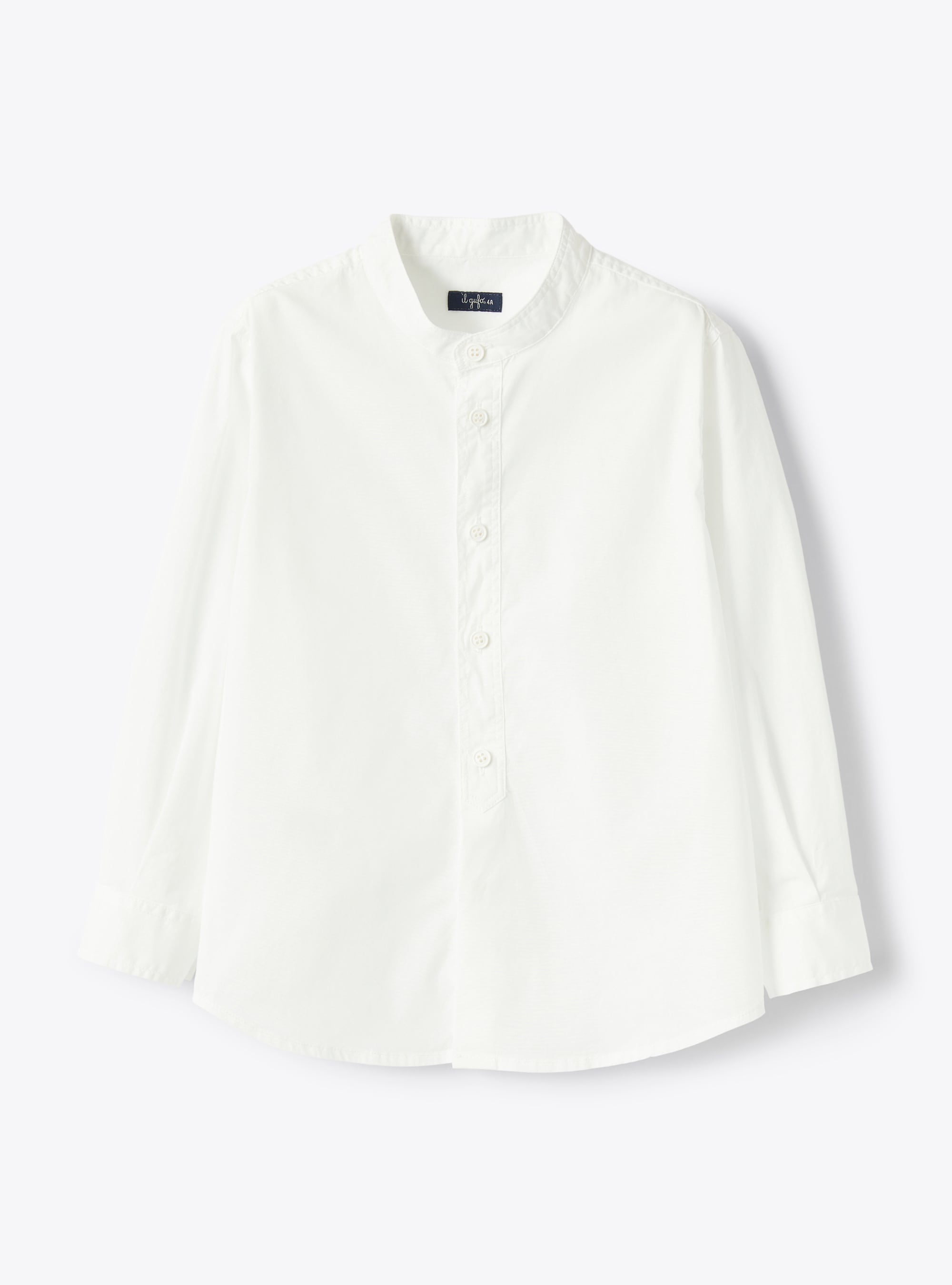 Mandarin collar shirt in poplin - Shirts - Il Gufo
