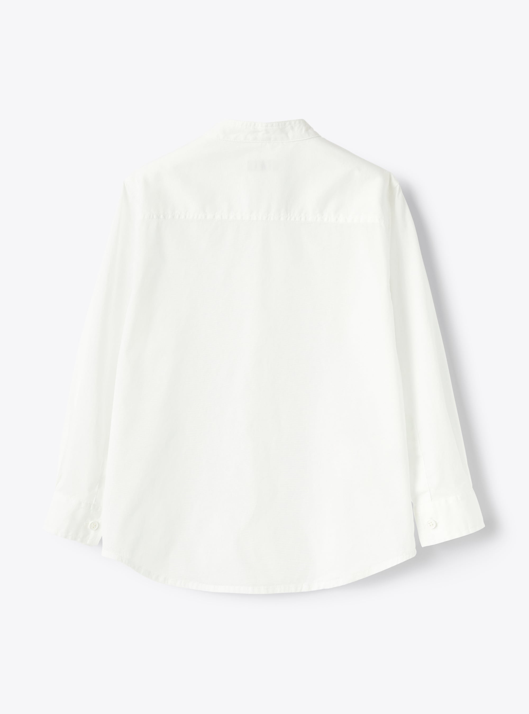 Camicia coreana in popeline bianco - Bianco | Il Gufo