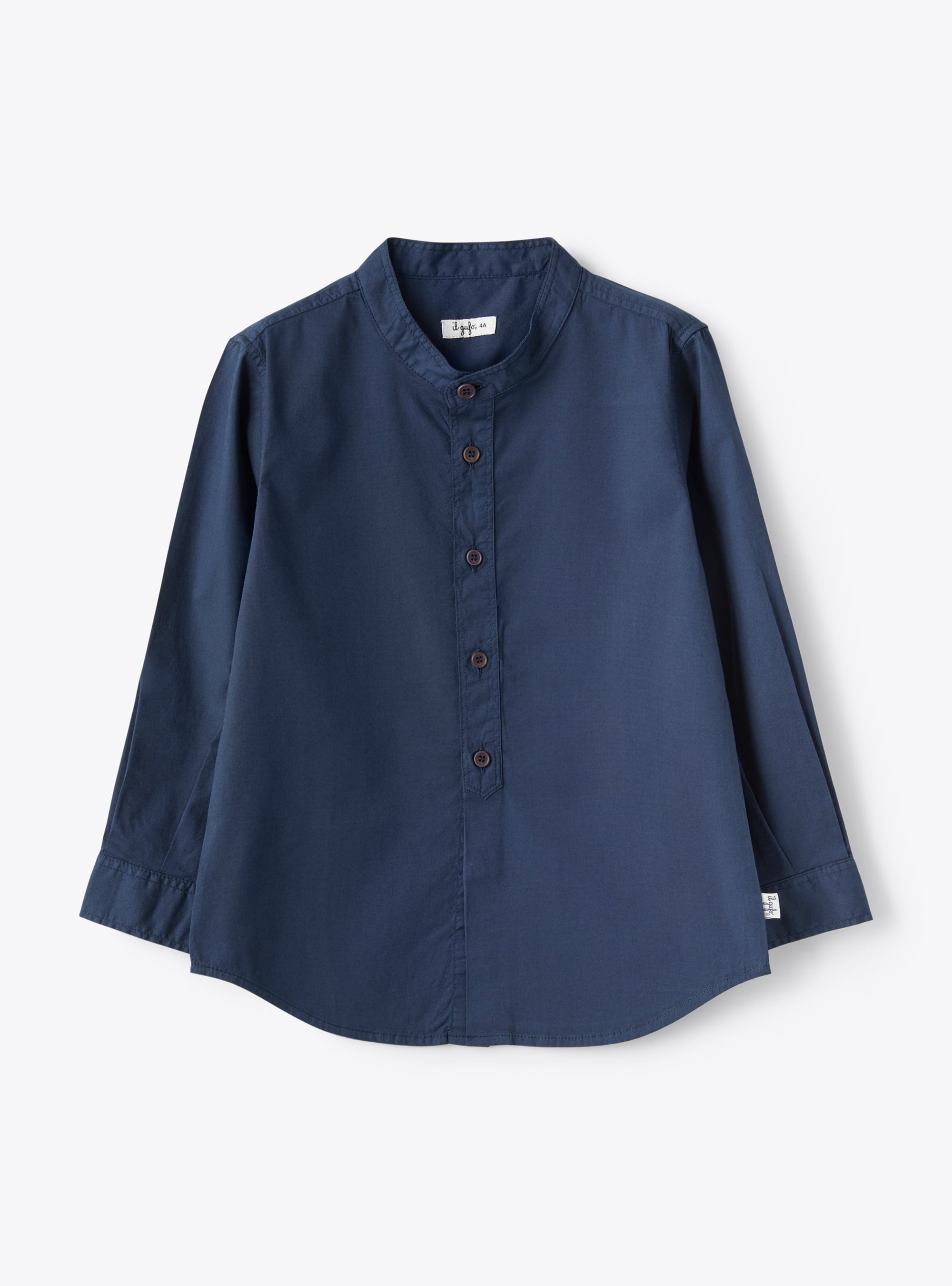 Mandarin collar shirt in poplin - Shirts - Il Gufo