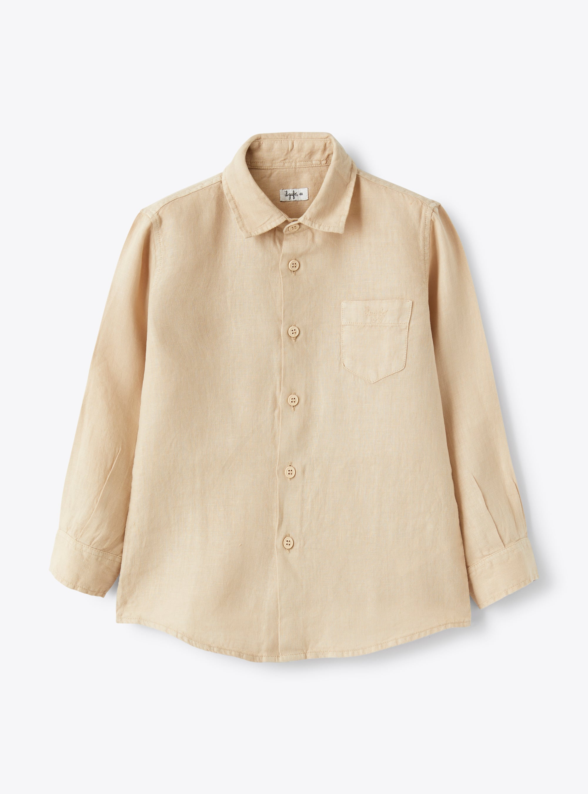 Regular fit linen shirt - Brown | Il Gufo