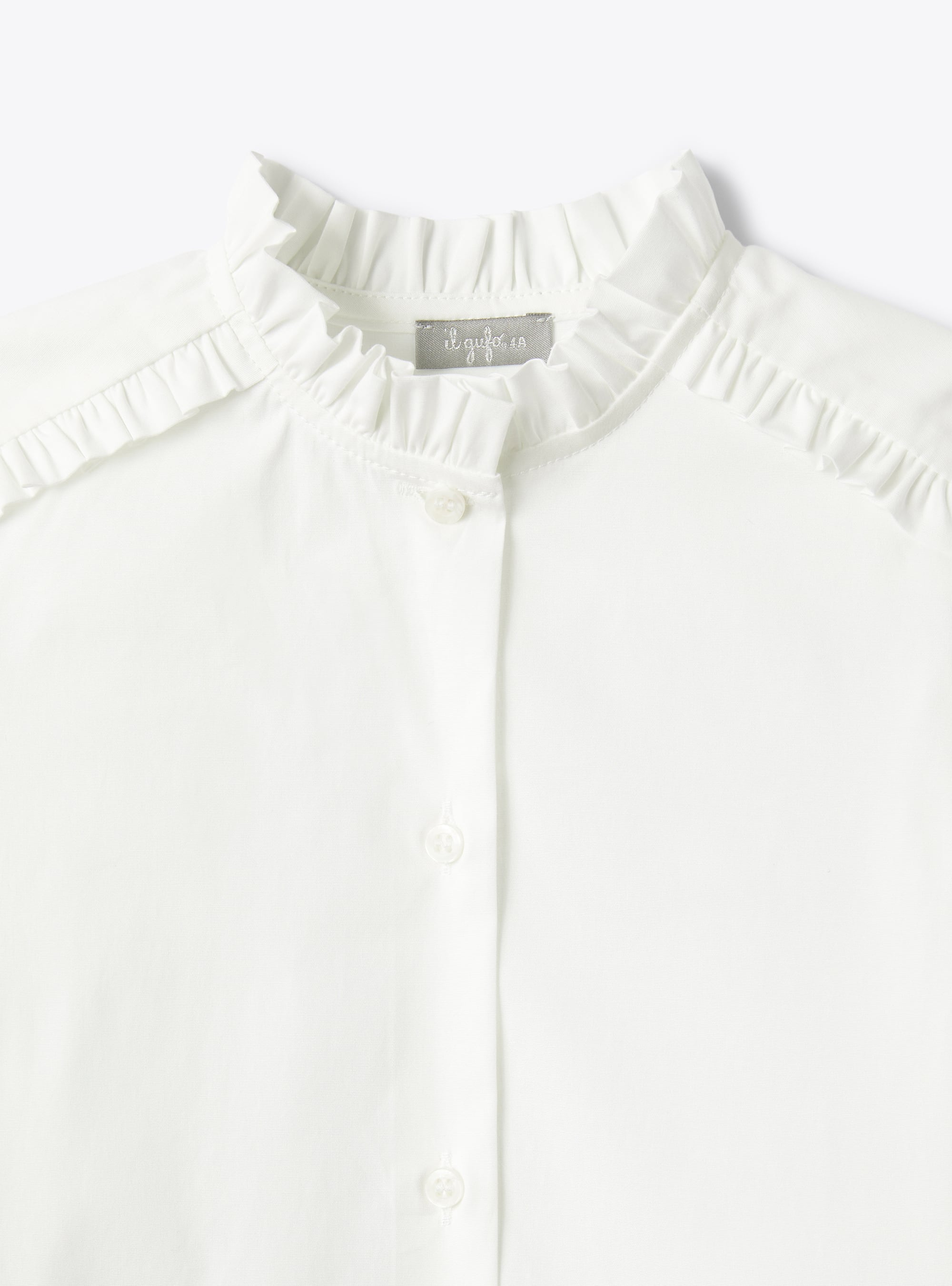 Shirt in stretchy poplin - White | Il Gufo