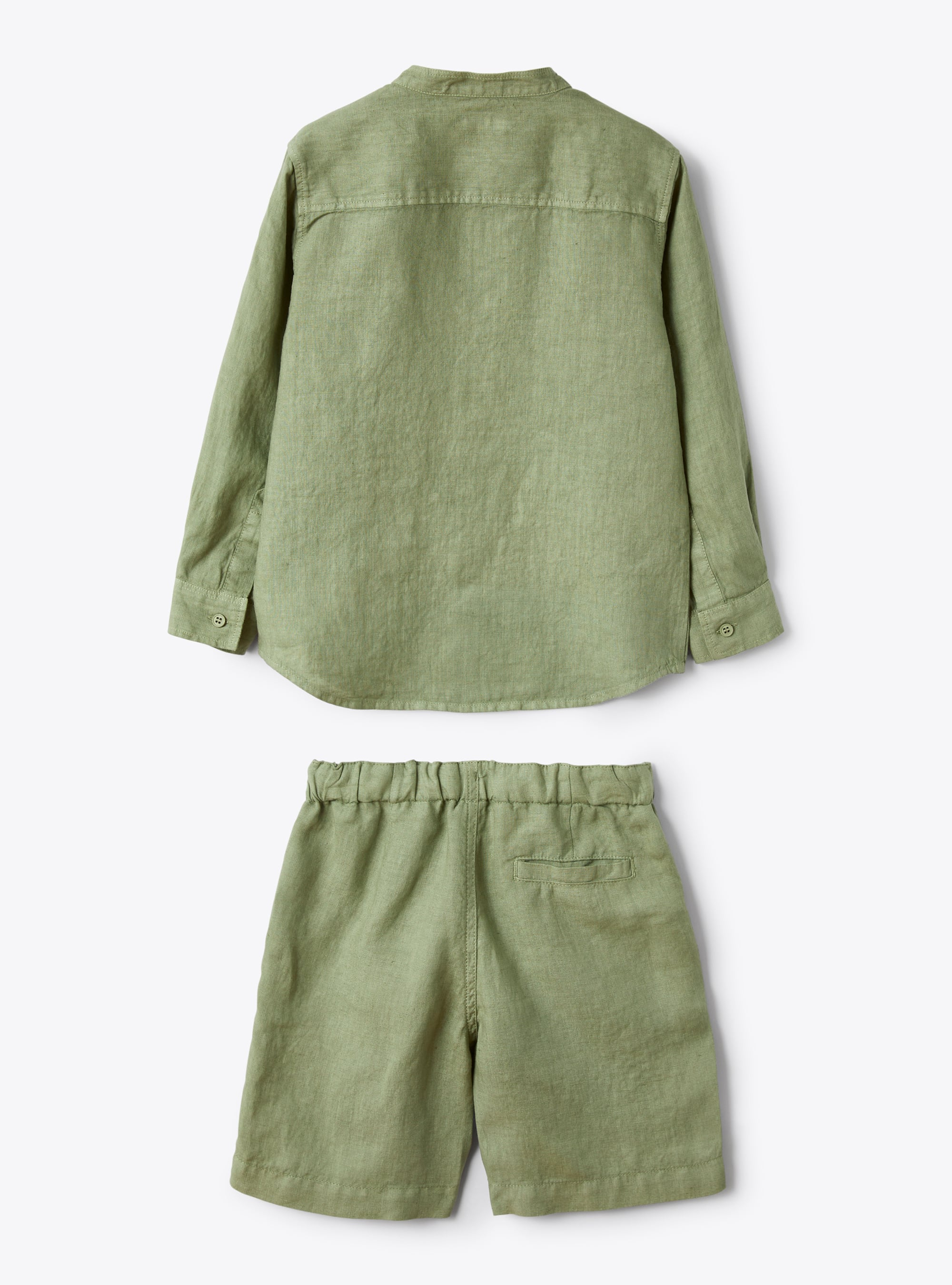 Комплект из двух предметов из льна оттенка зеленого шалфея - Зеленый | Il Gufo